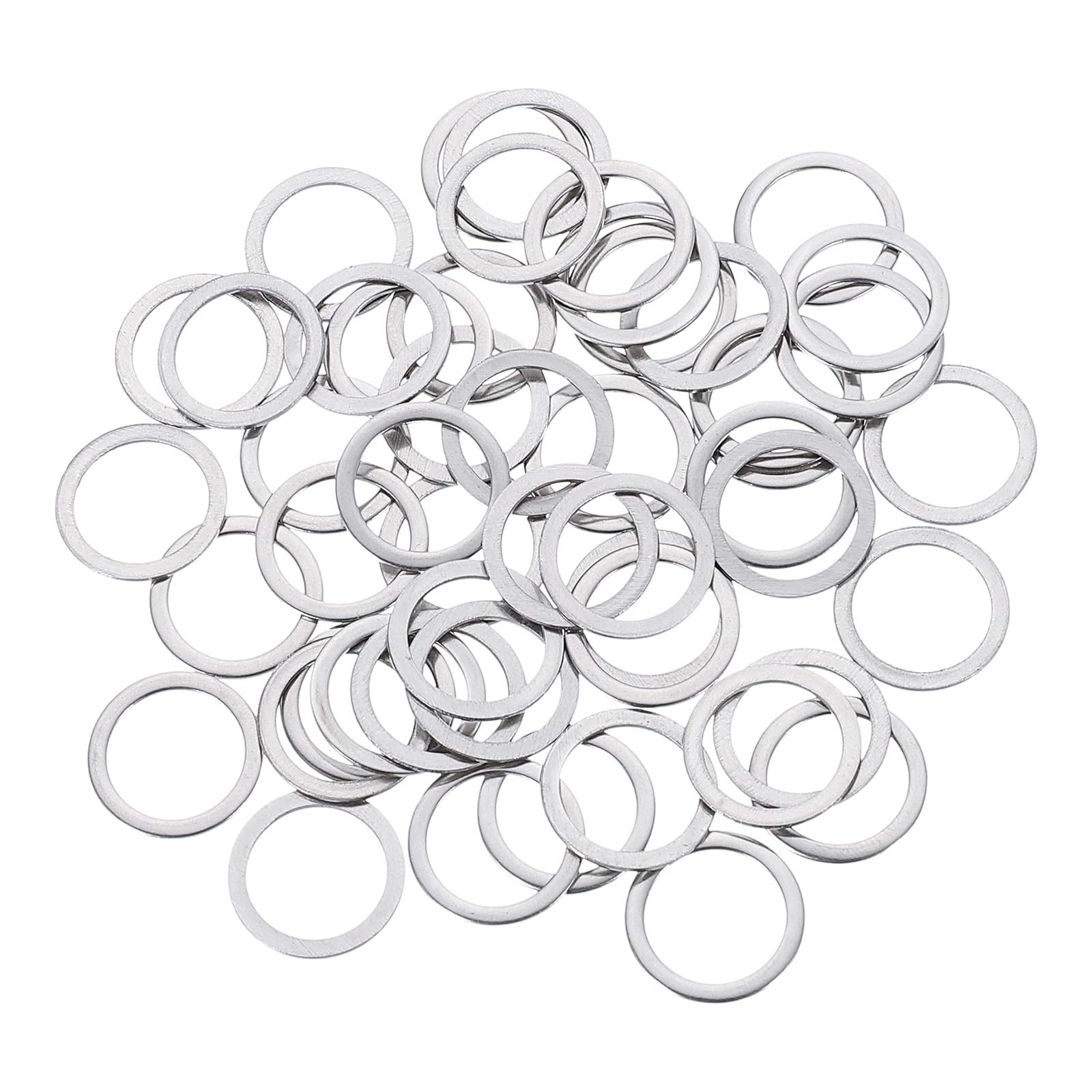 sourcing map 50 Pcs M12 Flat Washer, 12x16x0.8mm Thickened 304 Stainless Steel Flat Spacers for Screw, Bolt, Automotive, Industrial Machinery