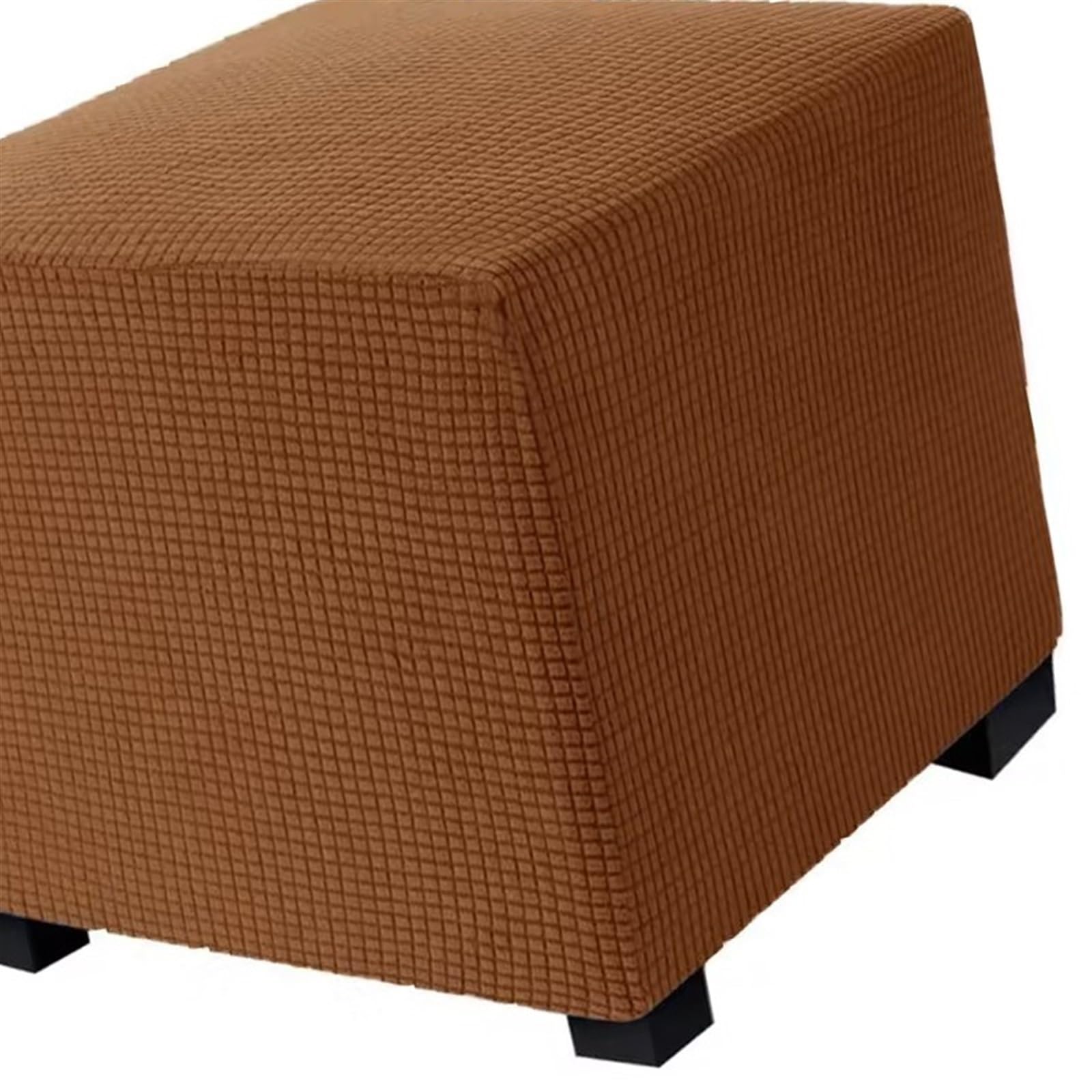 Ottoman Covers Stretch Square Foot Stool Covers Stretch to Fit Square Storage Stool Ottoman Covers Footstool Protector for Living Room，Removable Washable(Color:Brown Coffee,Size:90x90 cm 35x35 in)