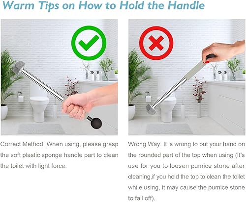 Miniatura 7 de Piedra pómez más grande con mango largo de 16.7 pulgadas, limpiador de esquinas de limpieza de esquinas para inodoro, baño, cocina, hogar, limpieza