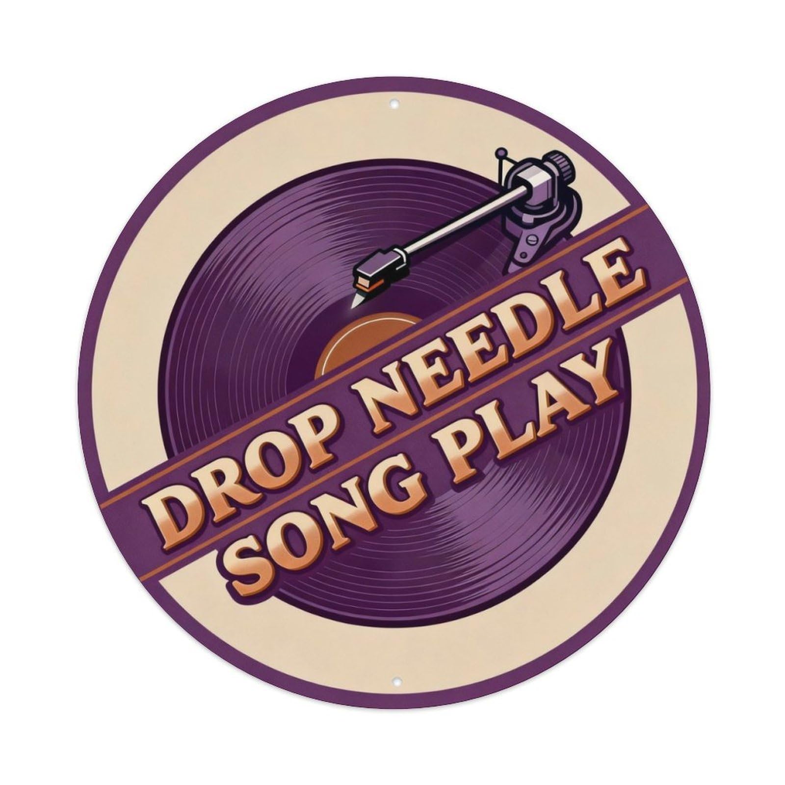 Drop Needle Song Play Metal Tin Sign Plaque
