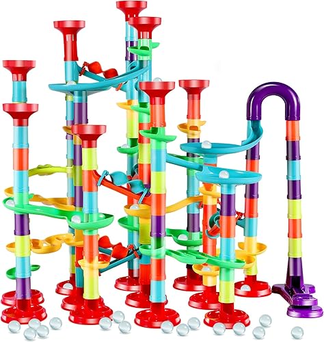 197 piezas de mármol Run, juego de laberinto de mármol, bloques de construcción de juguetes para niños, juego de pista de mármol, juguete educativo