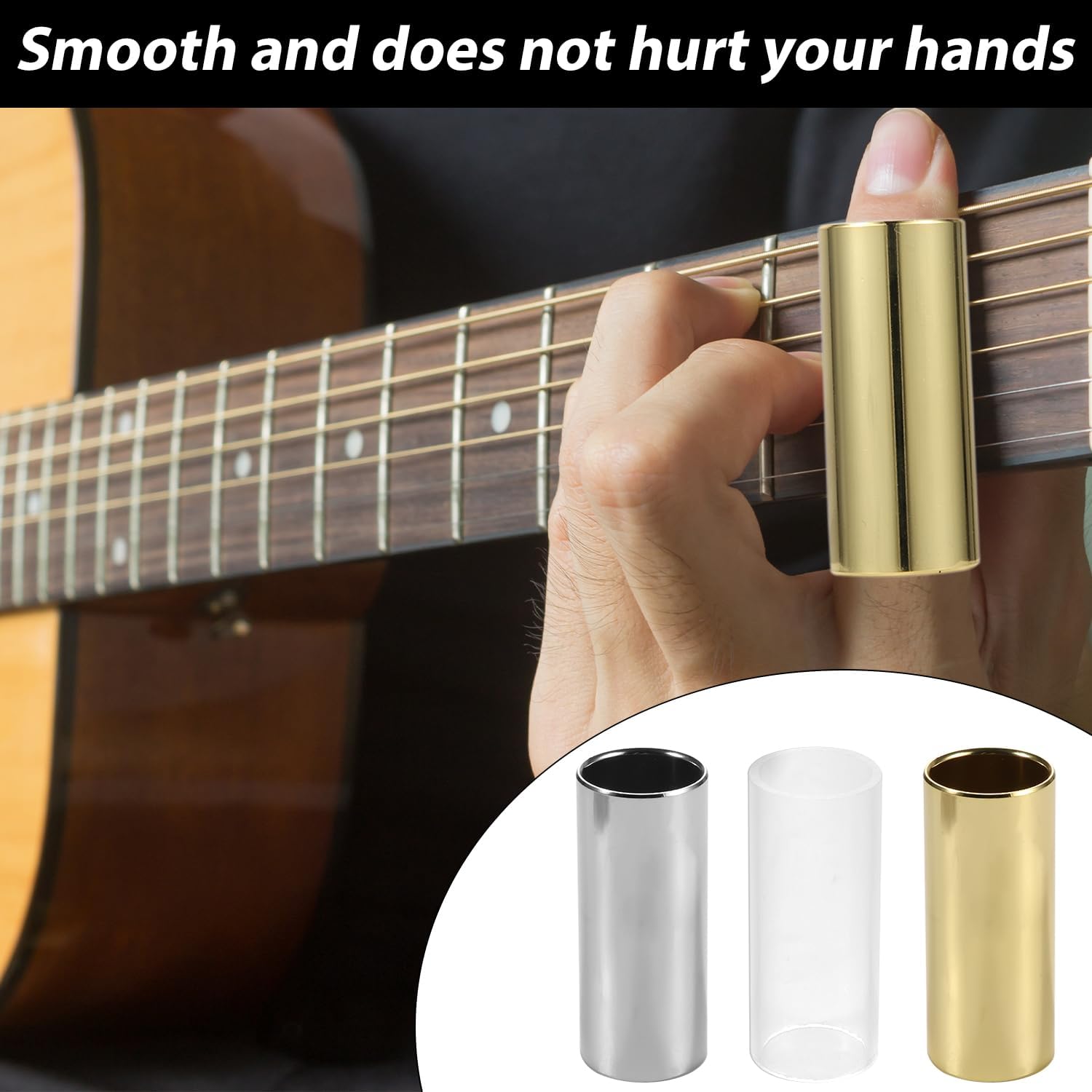 13pcs Guitar Slide Kit, Including 3 Guitar Slides, 6 Guitar Picks And 4 Finger Cots Guitar Finger Slide for Electric And Acoustic Guitar Guitar Accessories for Guitarists And Guitar Beginners