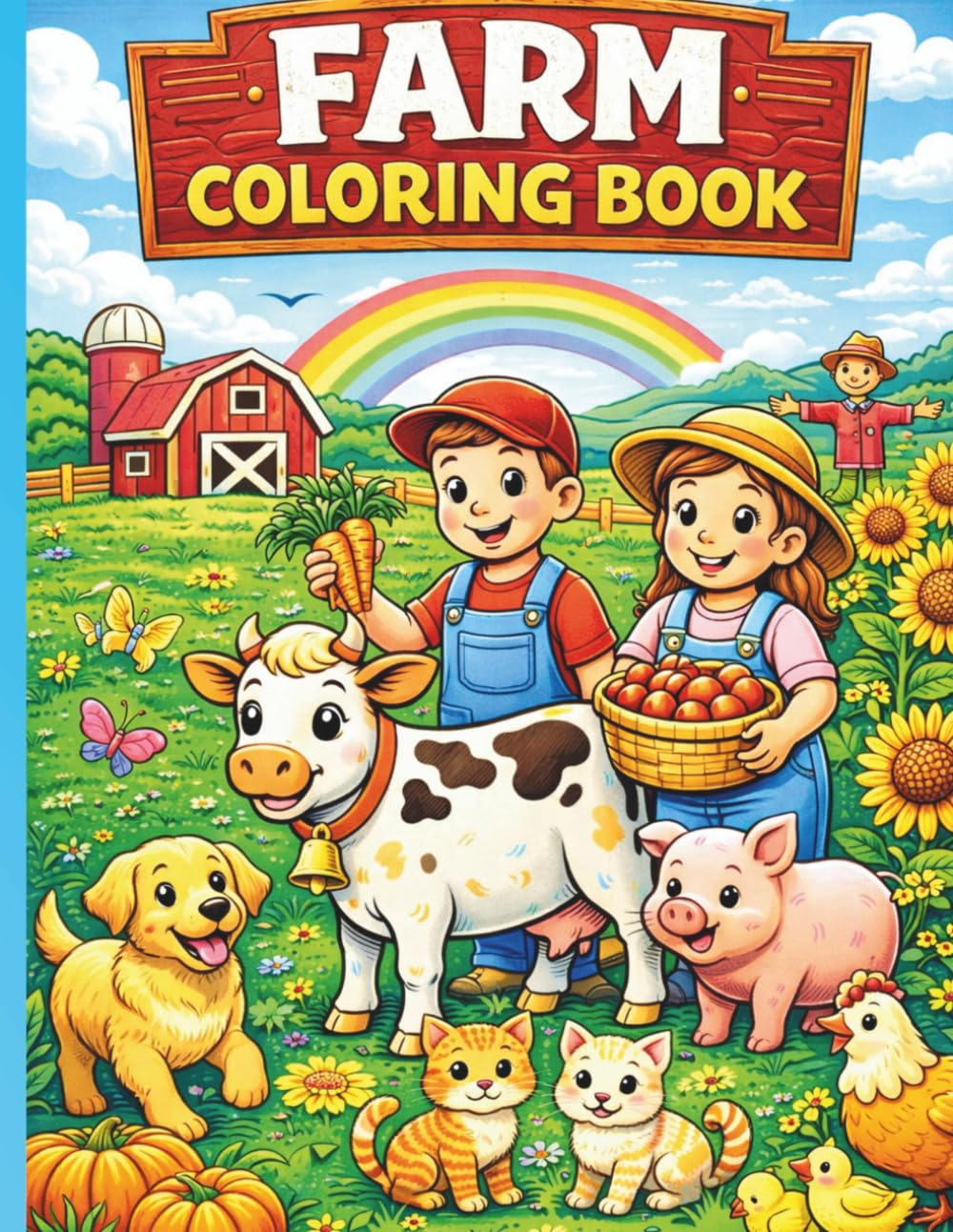 Farm Coloring Book for Kids Ages 3–6: Fun and Simple Farm Animals Coloring Pages for Toddlers