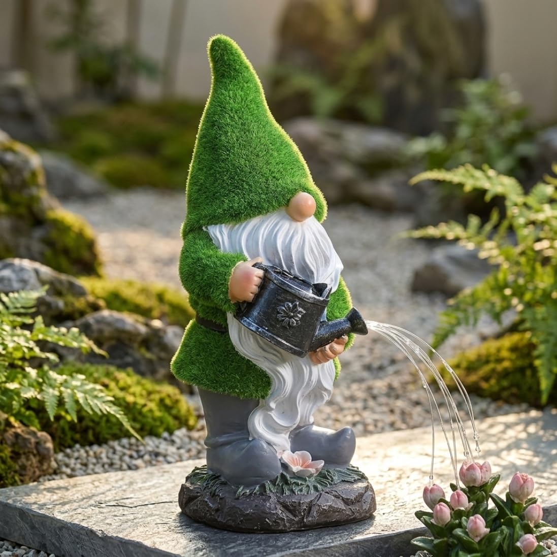 Gnomi solari da esterno con annaffiatoio Gnomo da giardino.