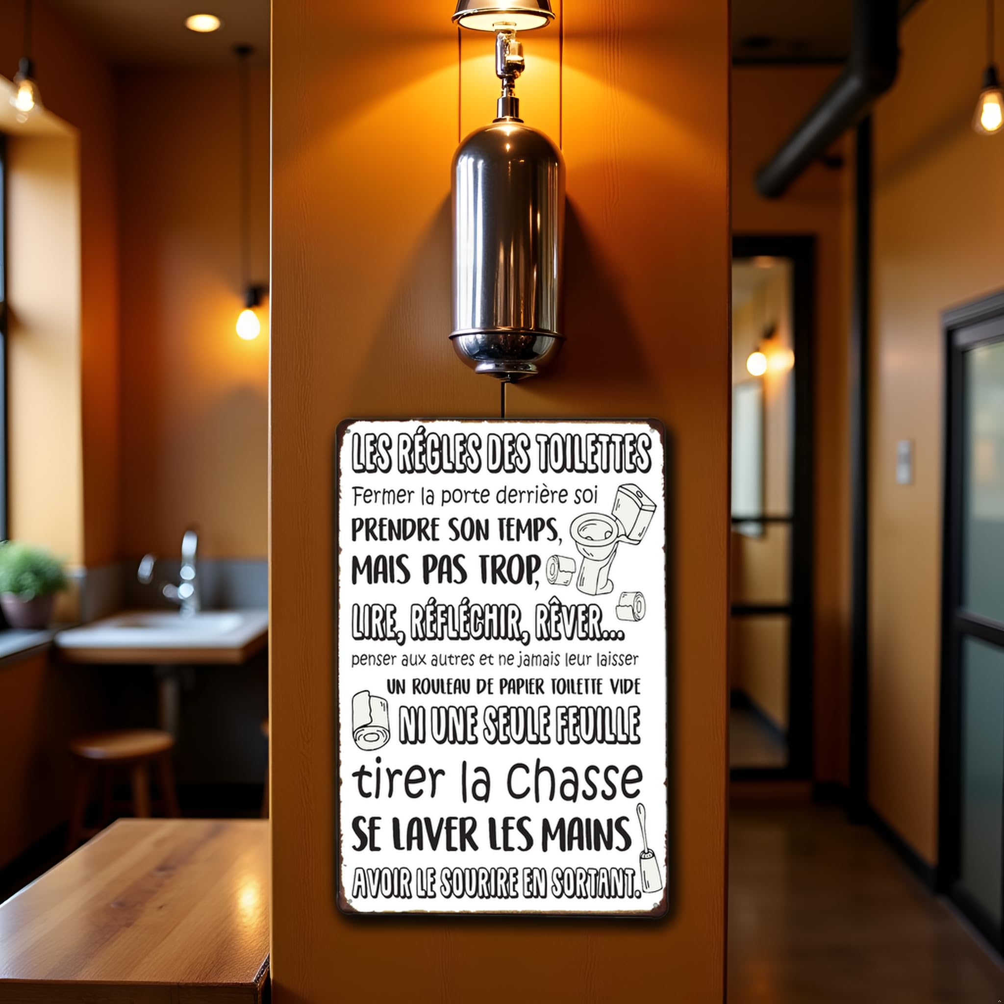 Les Règles De La Maison Ranger Ses Affaires, Pancarte En Métal Panneau Poster Plaque Métallique