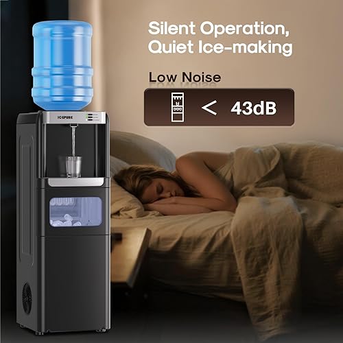 Miniatura 8 de ICEPURE Dispensador de agua 3 en 1 con máquina de hielo integrada, dispensador de enfriador de agua para carga superior de botella de 5 galones,