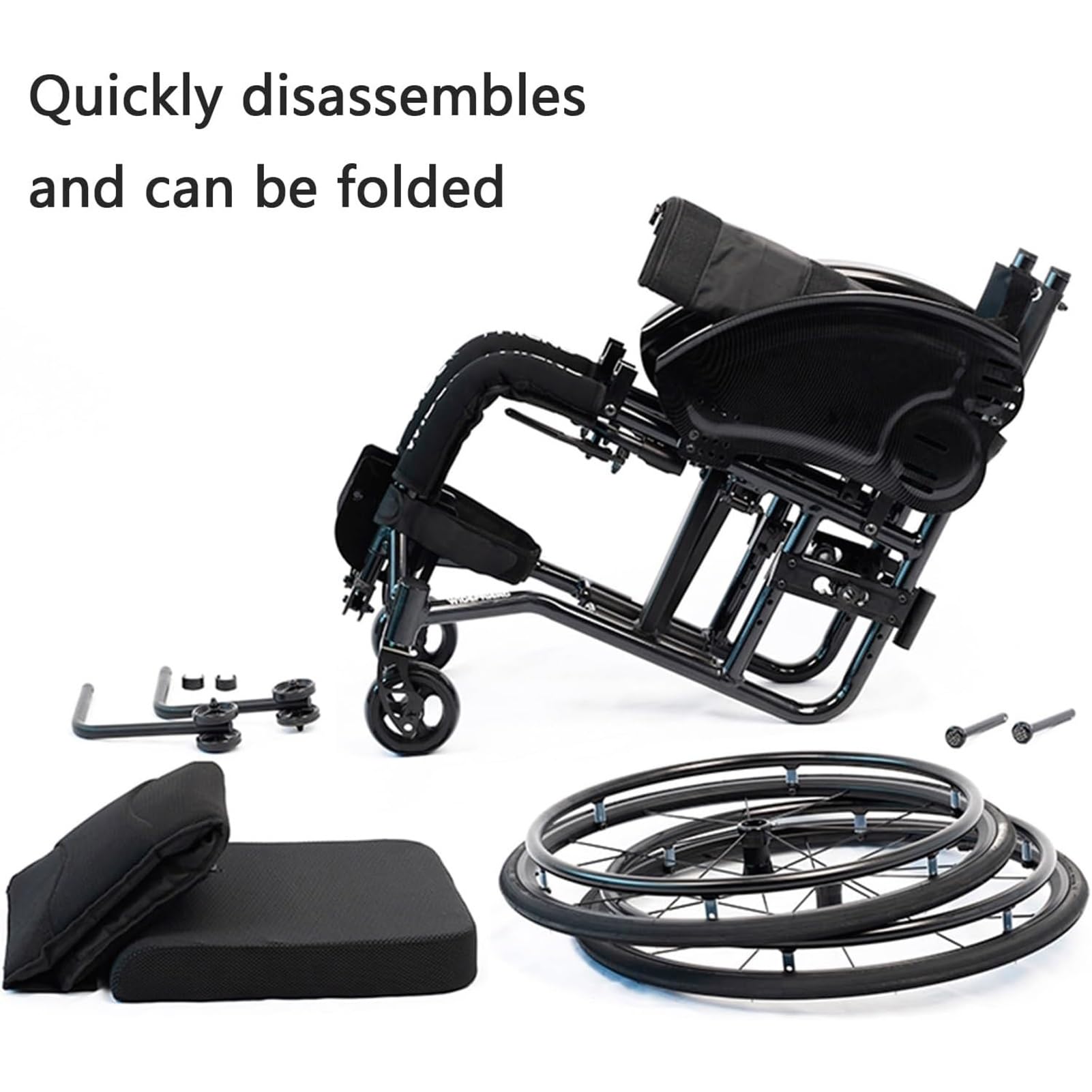 Silla de Ruedas Ligera de Aleación de Aluminio para Adultos - Plegable, Deportiva, Autopropulsada, Manual - Ayuda de Movilidad