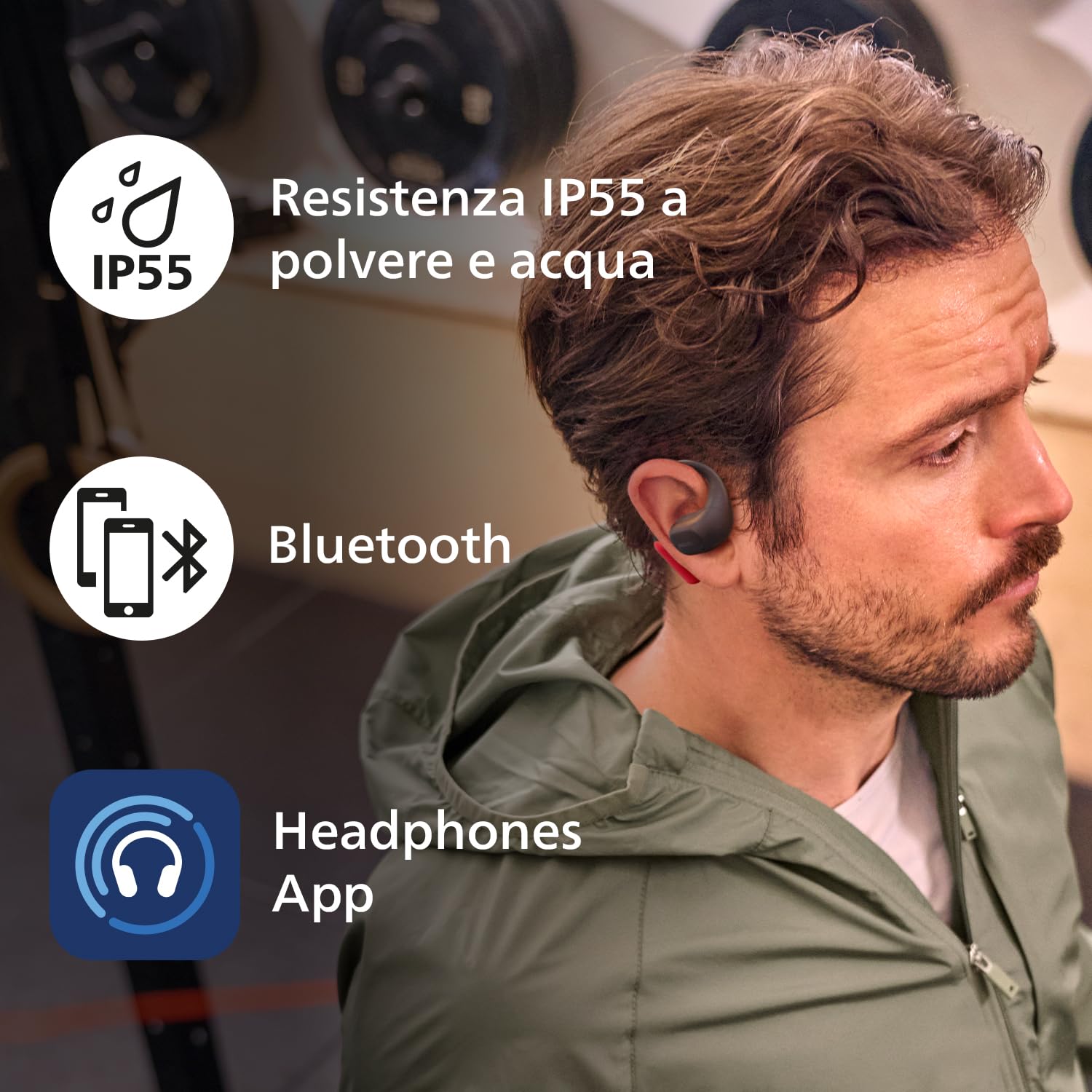Philips TAA6709 True Wireless Cuffie open-ear Bluetooth per lo sport - Nero