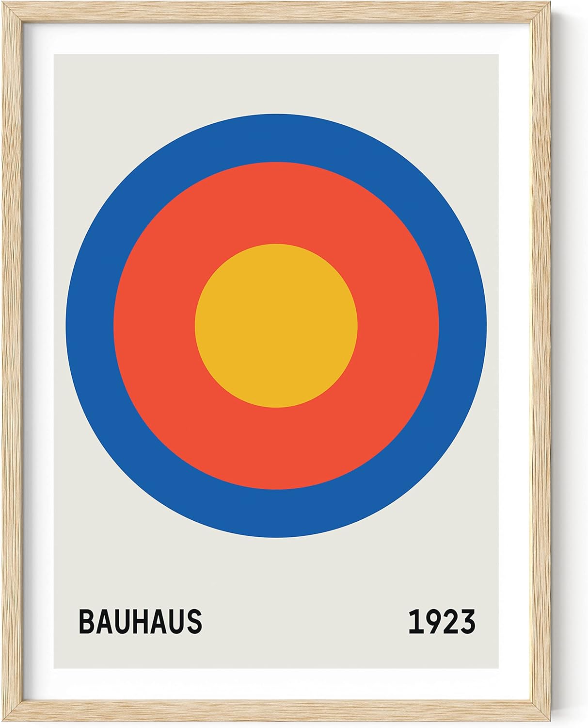 Bauhaus 12x16 Beige Framed Geometric Wall Art Poster