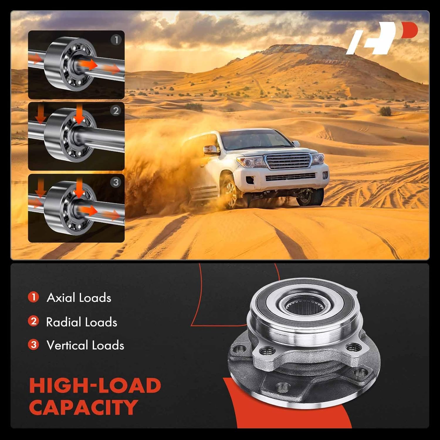 A-Premium 2 x Front Wheel Bearing and Hub Assembly Compatible with Jeep KL Series - Cherokee 2014-2023