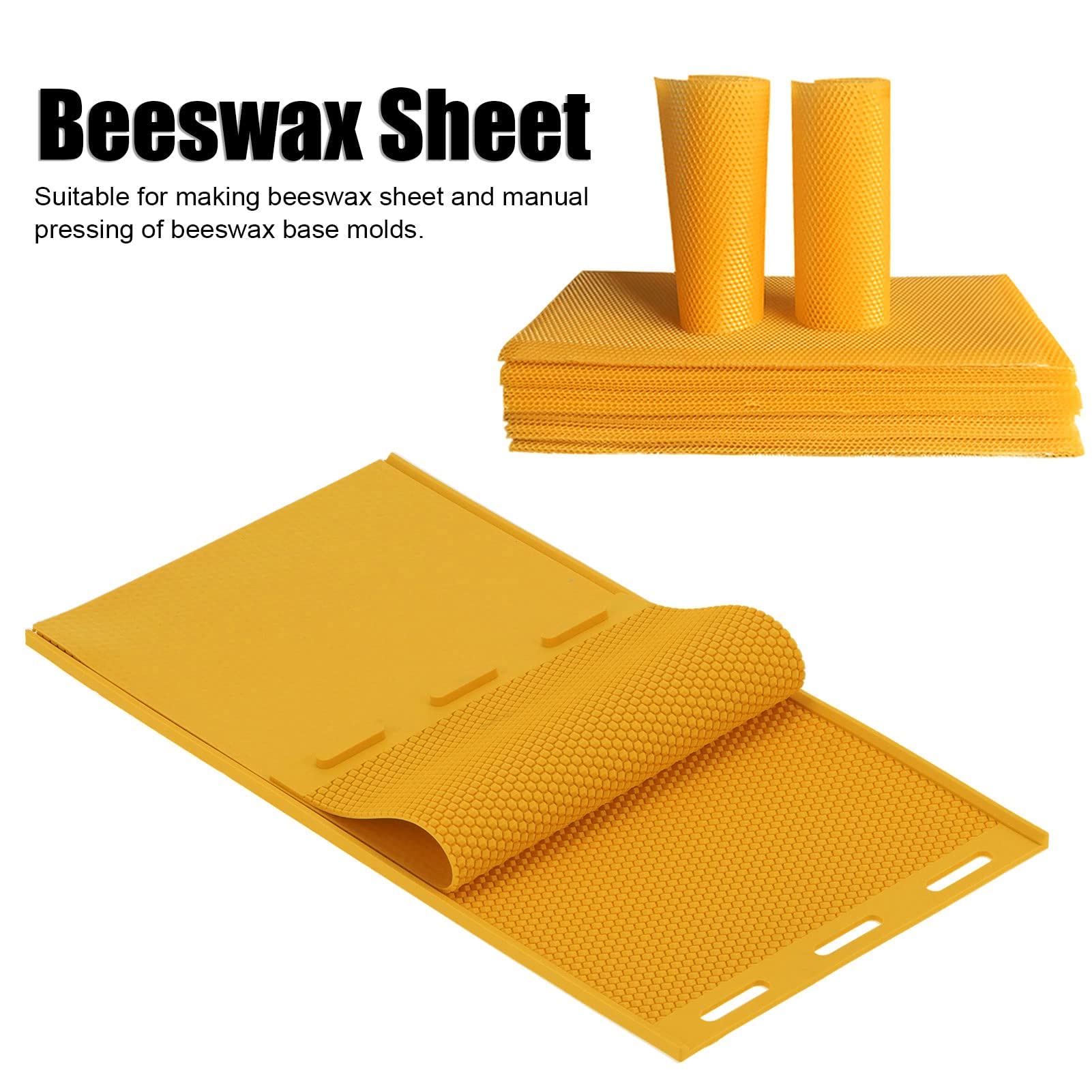 2 Pièces Moule de Feuille de Presse de Cire d'abeille, Moule de Feuille de Cire d'abeille de 5,4 Mm Moule de Cire d'abeille en Silicone Bricolage Feuilles de Base de Cire