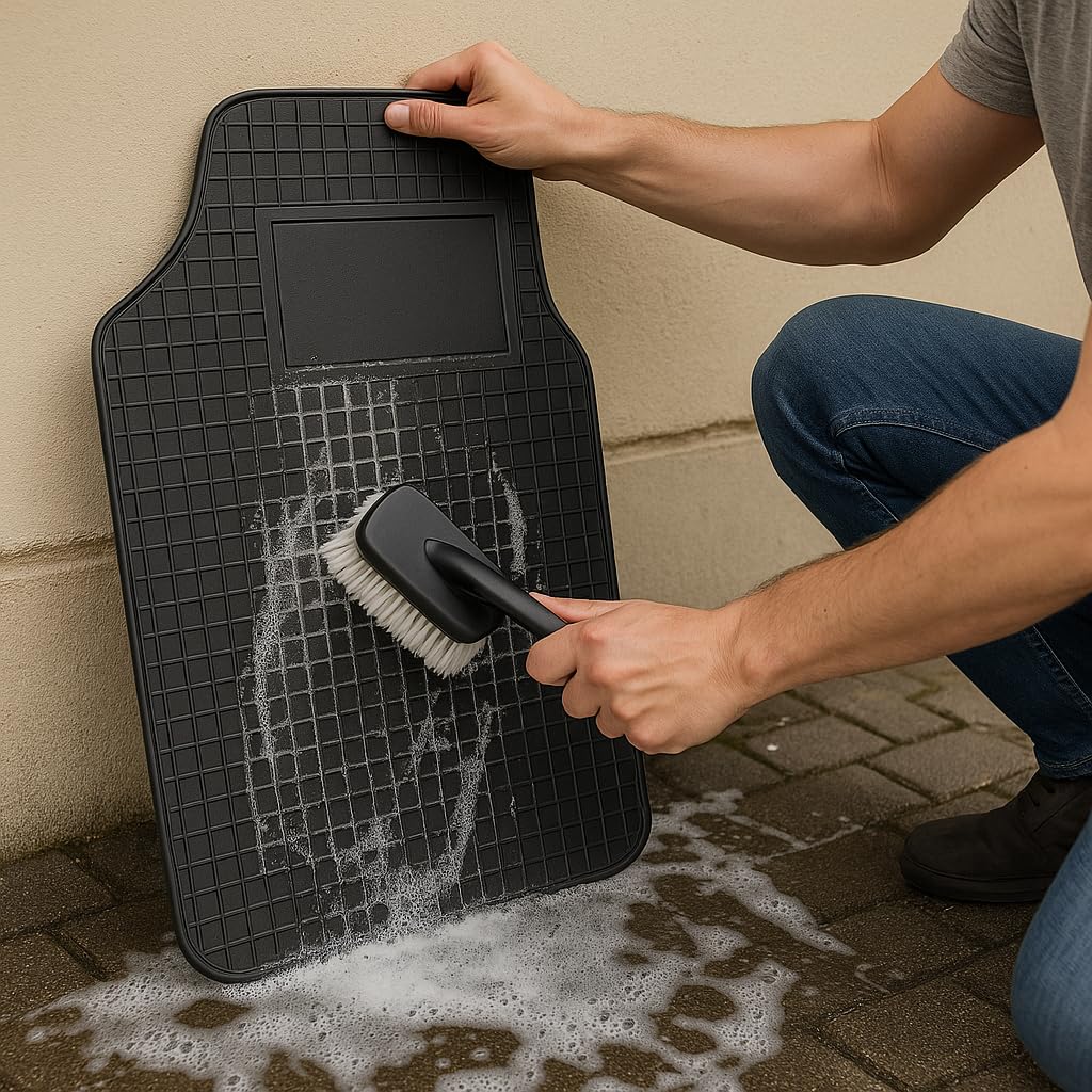 SCAR Set 4 Tappetini Auto Universali in Gomma Antiscivolo – Tappeti Resistenti Impermeabili, Facili da Pulire, Adatti a Tutti i Veicoli