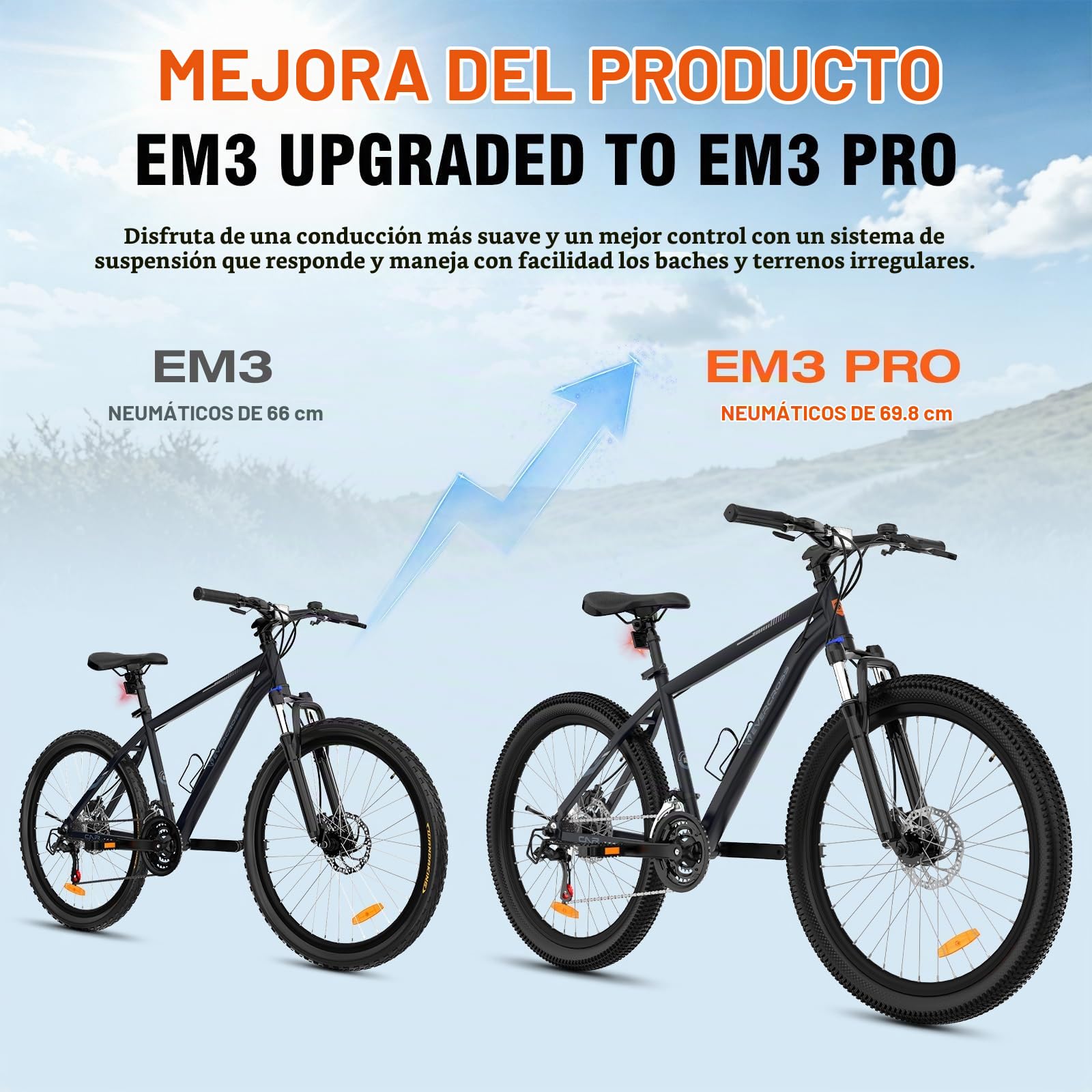 EVERCROSS Bicicleta de Montaña para Adultos, Bicicleta de 26/27.5 Pulgadas/700C, Sistema de 21/16 Velocidades, Cuadro de Aluminio, Bici Carretera Todoterreno con Frenos de Disco, Carga Máx.150 kg