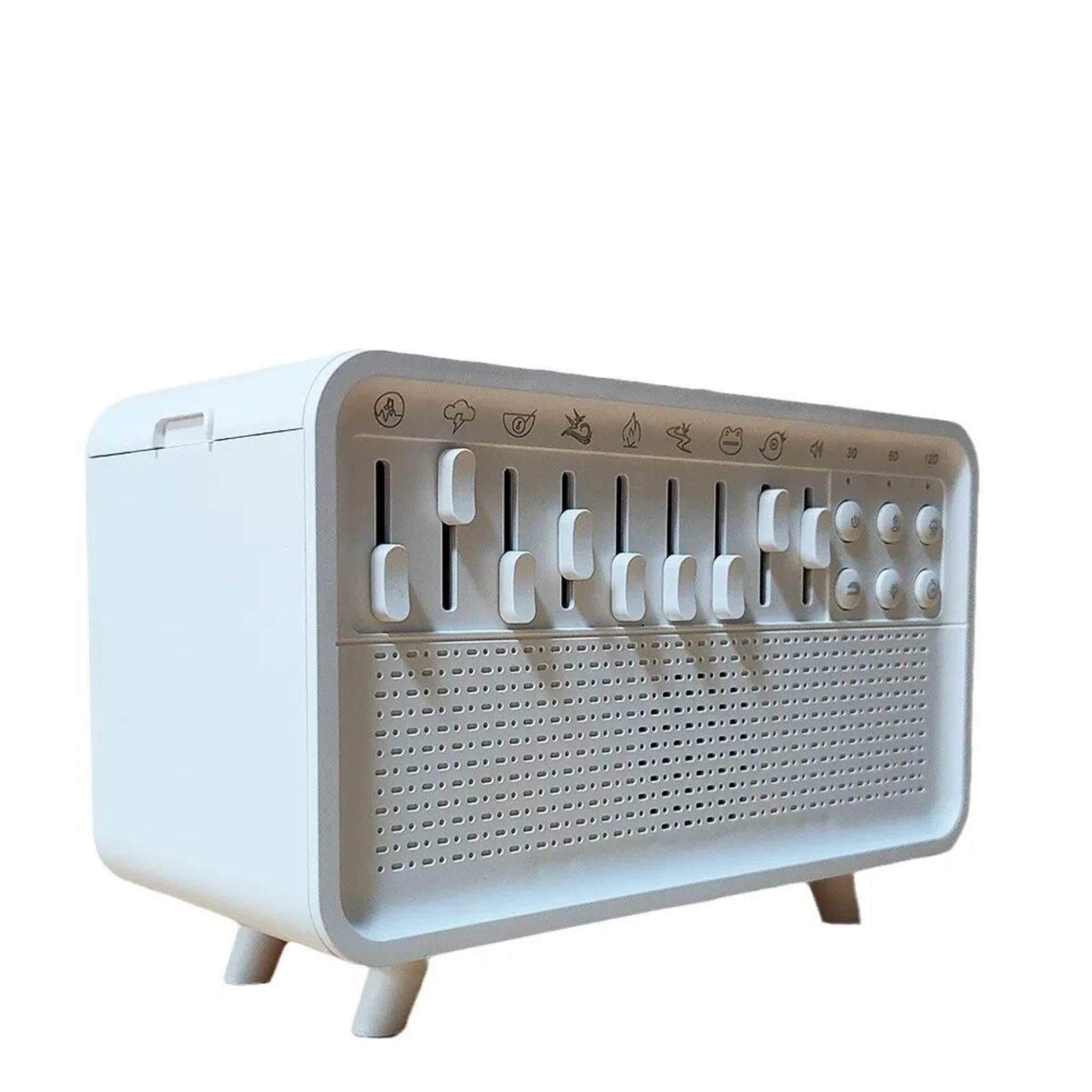 Enceinte Bluetooth 4 en 1 - Machine à bruit blanc pour bébés et adultes, humidificateur avec veilleuse et aromathérapie - Aide au sommeil, bruit blanc avec 8 sons de la nature, relaxation