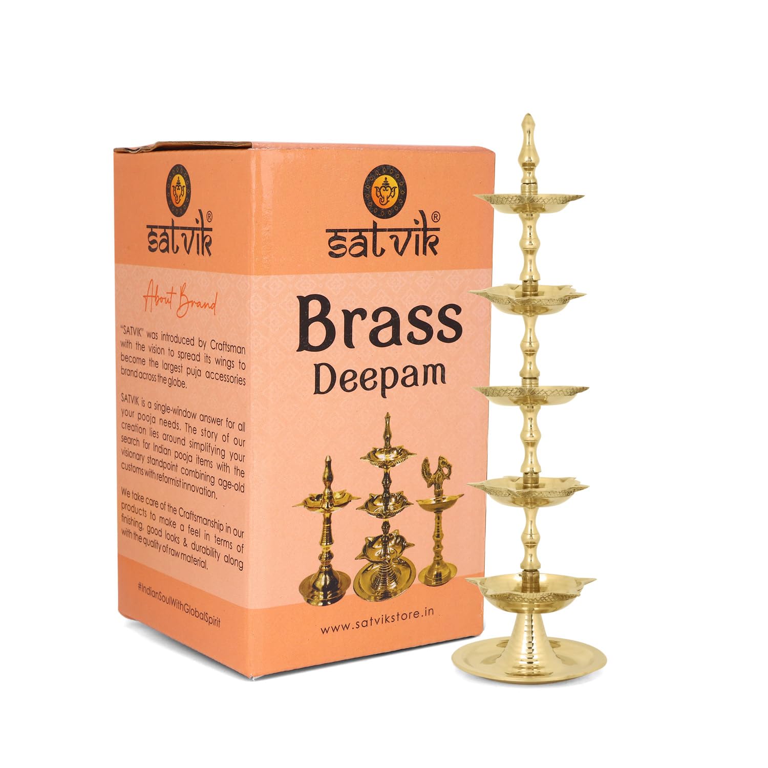 Amazon.com: SATVIK 2 Pc Standing Brass Kerala Samai Diwali Deepak