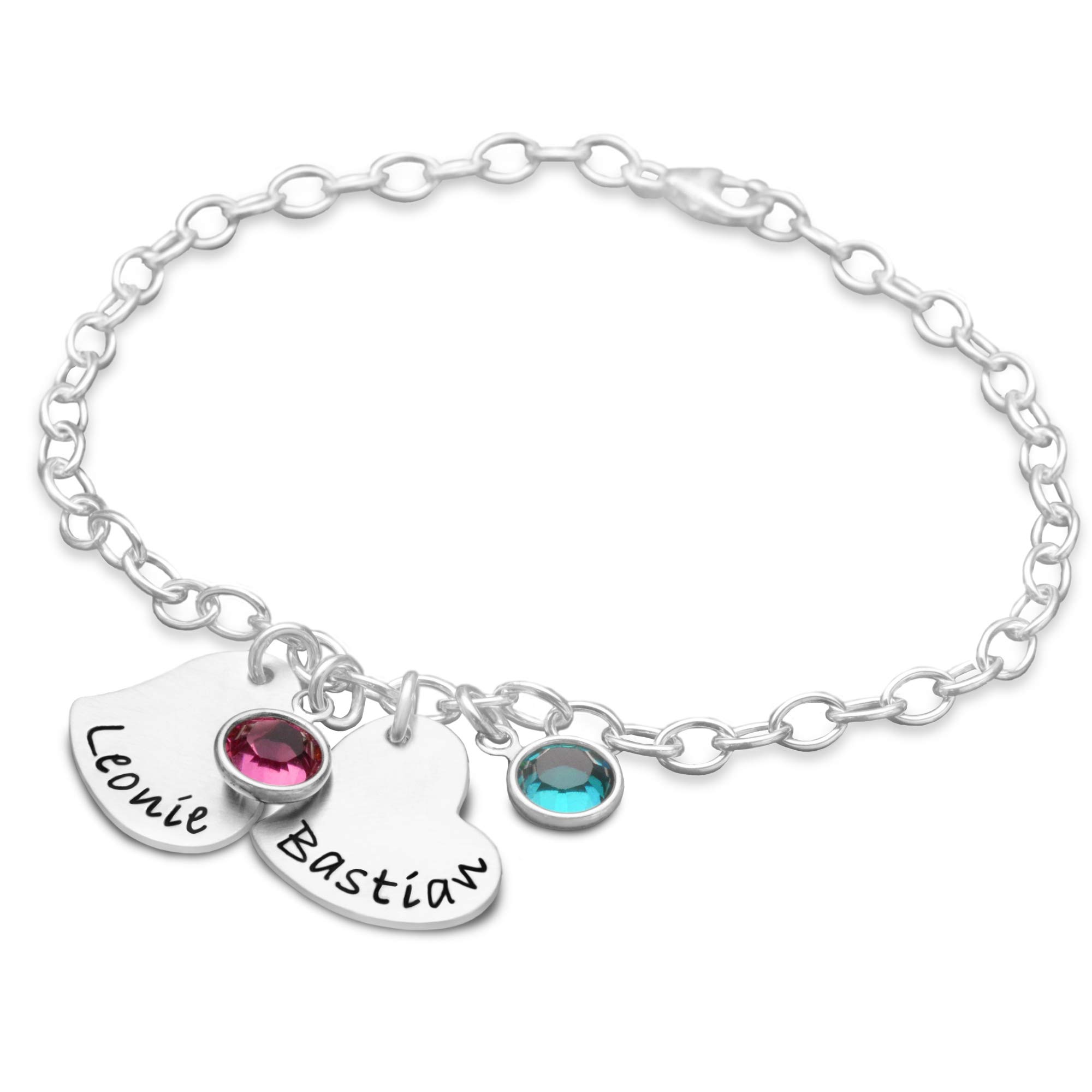 Freundschaft Armband TWO HEARTS 925 Silberarmband Herz Familienschmuck