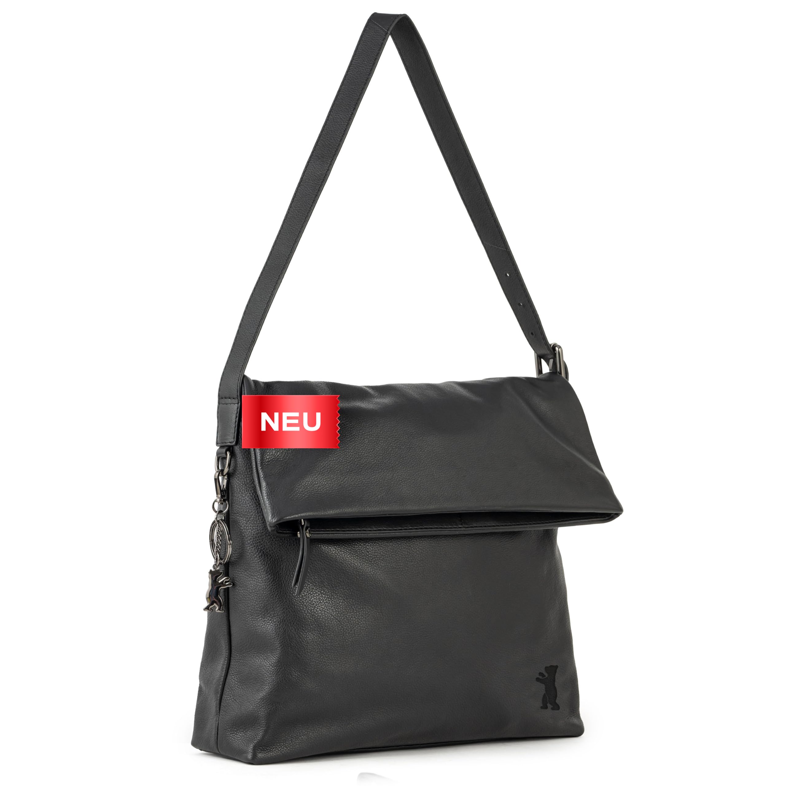 Berliner Bags Umhängetasche Nancy Premium aus Leder für Damen - Schwarz