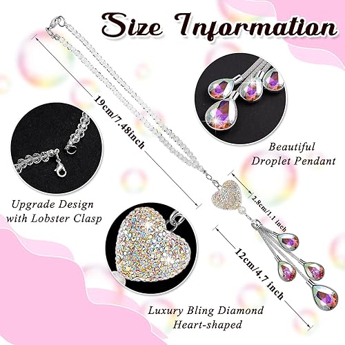 Miniatura 2 de Accesorios de automóvil con diamantes de corazón brillantes, dijes de cristal para espejo retrovisor de automóvil, decoración del día de San