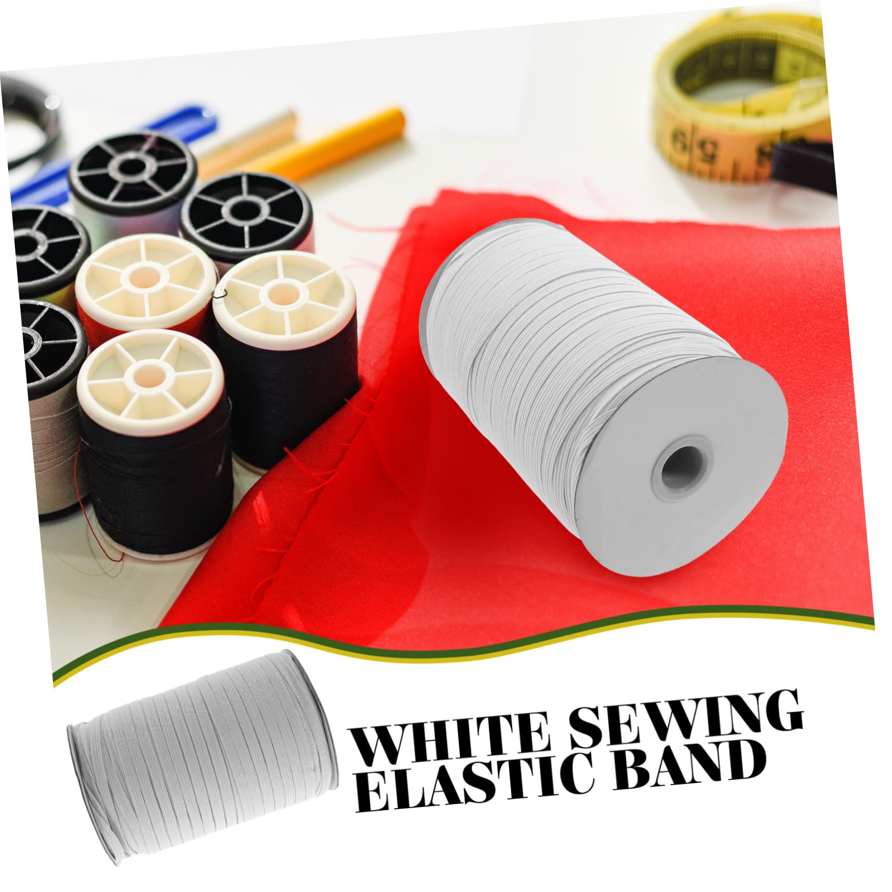 Geflochtenes Gummiband aus Polypropylengarn Vielseitiger Weißer Nähgummi zum Nähen und Basteln 6mm Breite Elastische Schnur für Masken und Stoffe