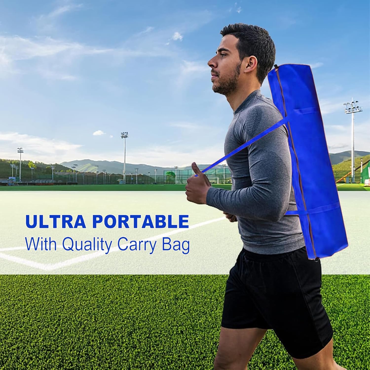 Sports Barrier Net - Portable with Carrying Bag 10×20 FT Safety Net for Baseball Basketball Lacrosse Softball Practice - Multi-Purpose Equipment