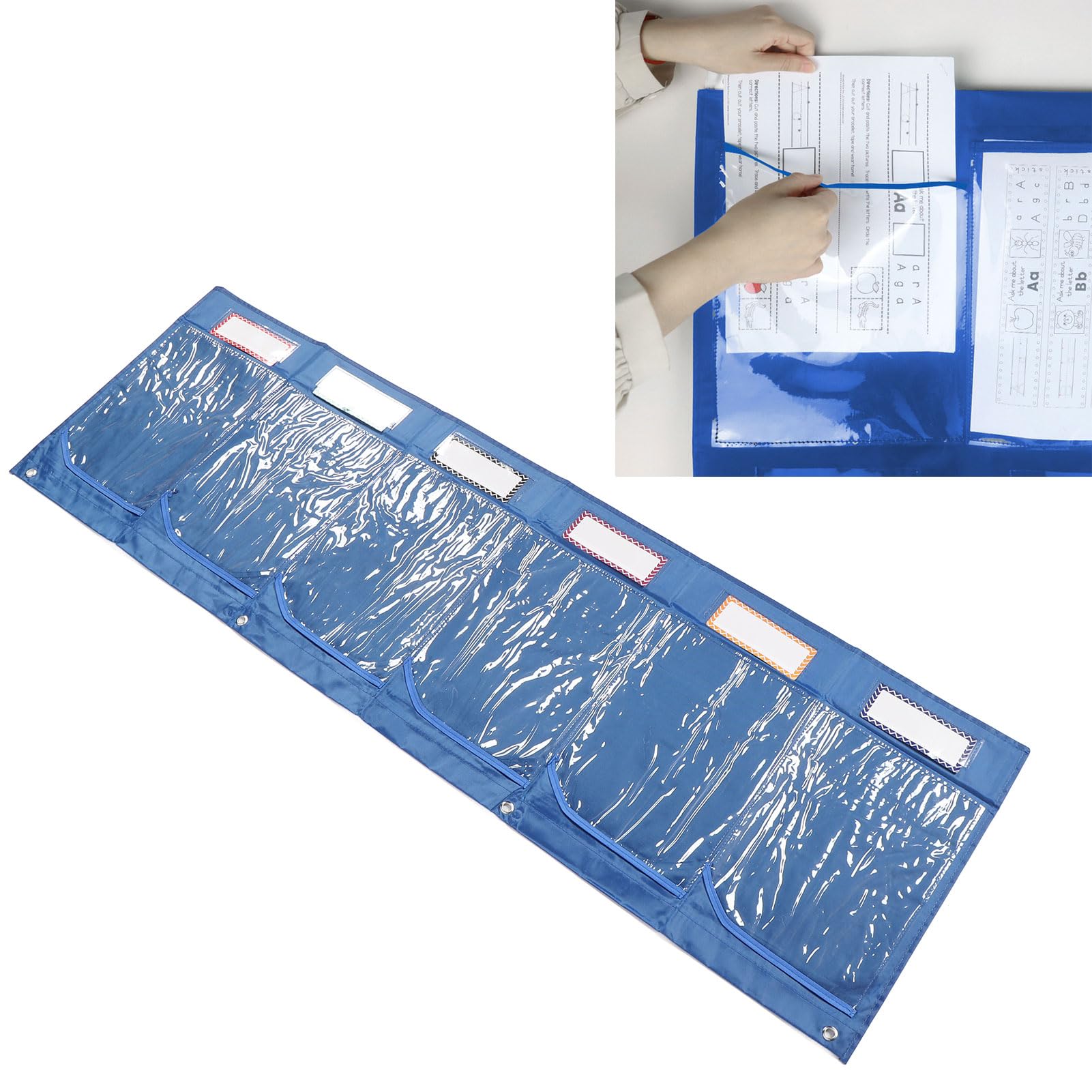 Klassenzimmer 6-Pocket Storage Pocket Chart - Wand für Zeichnung Unterricht Demonstrationen Hausaufgaben & Bildungsbedarf Ideal für Lehrer und Studenten