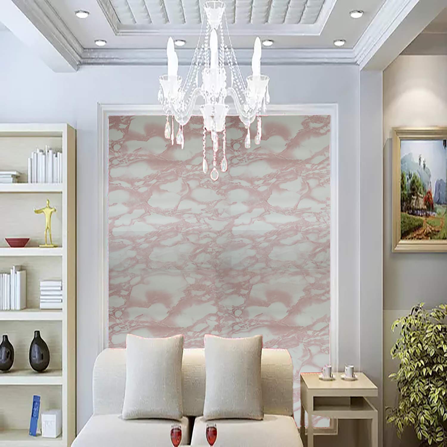 OREN EMPOWER- create your choices OE_Y15_WP_S Pink Color Based Wallpaper (wxh - 45X330cm)