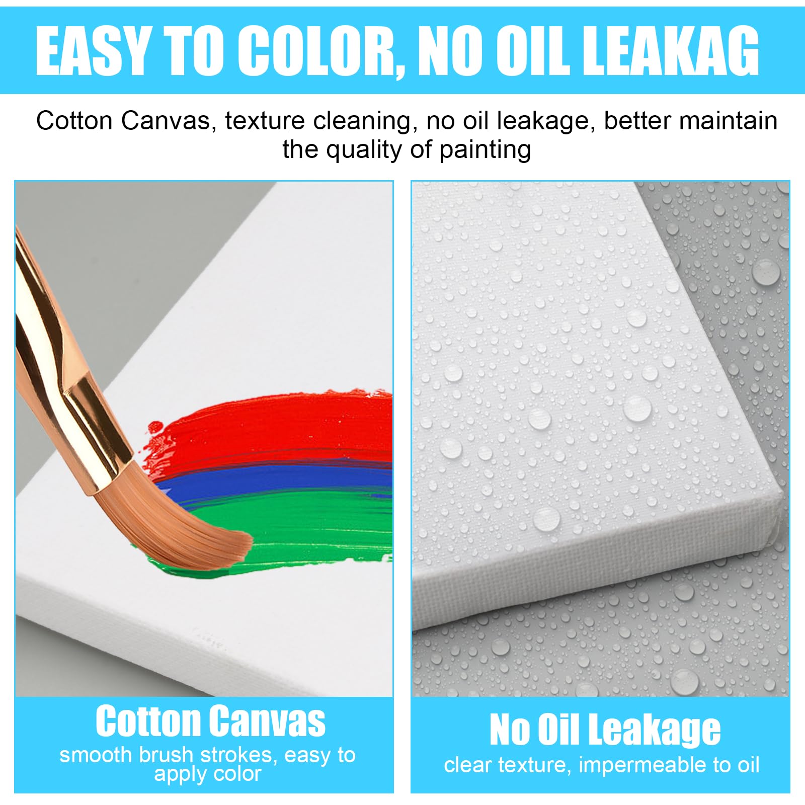 16 Stück Leinwand Set 15x15cm - 2,5mm Dicke Malkartons Aus Baumwolle Für Künstler & Anfänger