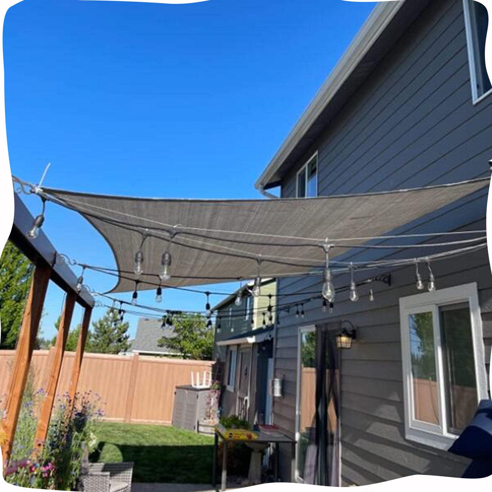 LBRG Rete Ombreggiante, Personalizzabile,Telone Parasole in Tessuto della Serra con i Grommet,Telone Parasole per Il pergolato,Rete Anti-UV Tenda da Sole,Beige-3x6m(9.8 * 19.7ft)