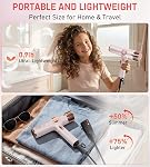 FMZ Séchoir professionnel à cheveux ionique avec affichage intelligent, 1875W Moteur à haute vitesse sans brosse pour séchage rapide, petit poids léger portable faible bruit, diffuseur Curly sécheuse pour les femmes Enfants Salon Voyage