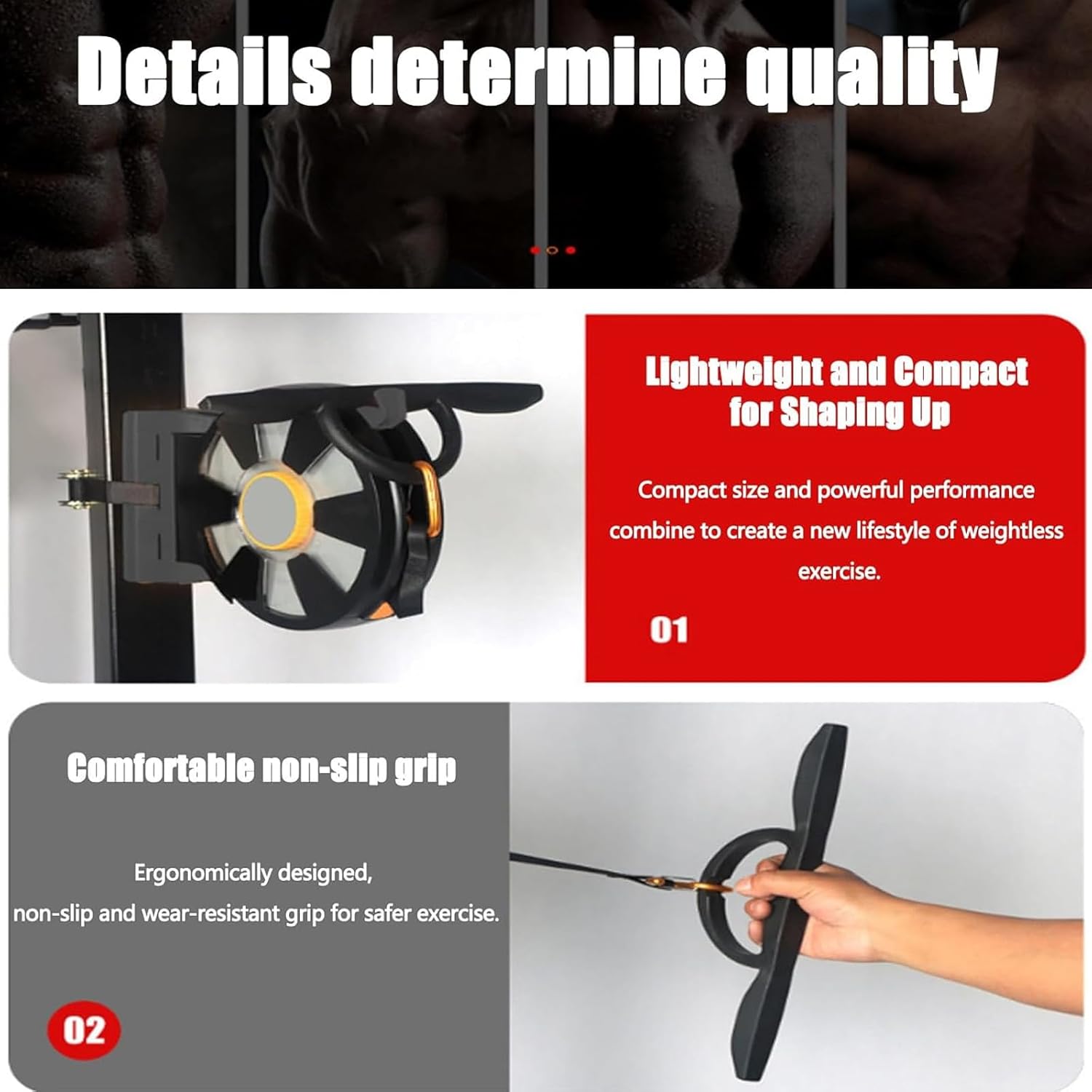 Wall Mounted Flywheel Trainer, Multi-Function Strength Training Station with Non-Slip Grip, Portable Home Gym Workout Equipment for Home, Office & Travel