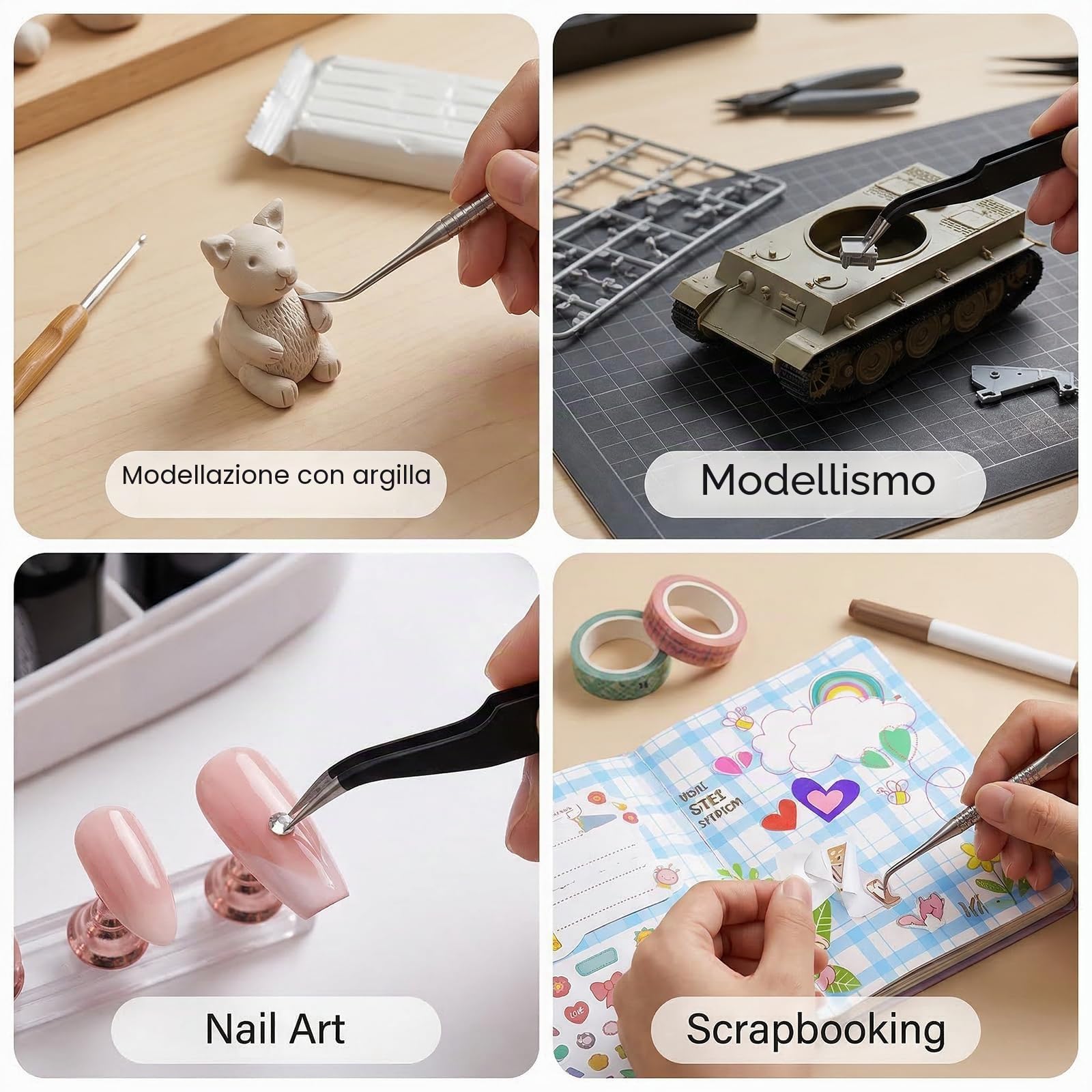 5 pezzi in acciaio inox per erbacce in vinile, cartoncini in vinile, kit per lavori creativi con gancio curvo, spatola, pinzette, per scritte in vinile, sagome e cammei scrapbooking