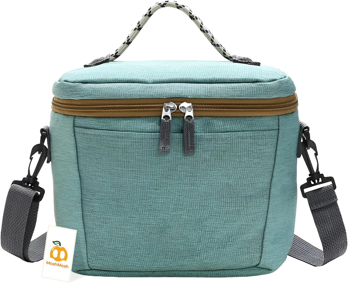 MoshMosh 7L Insulated Lunch Bag, Keeps Food Warm/Cold, Waterproof & Leakproof, Tote Bag w/Adjustable Shoulder Strap for Kids/Adults, Perfect for Work School Picnic Easy to Clean (24x15x18.5cm- Blue)