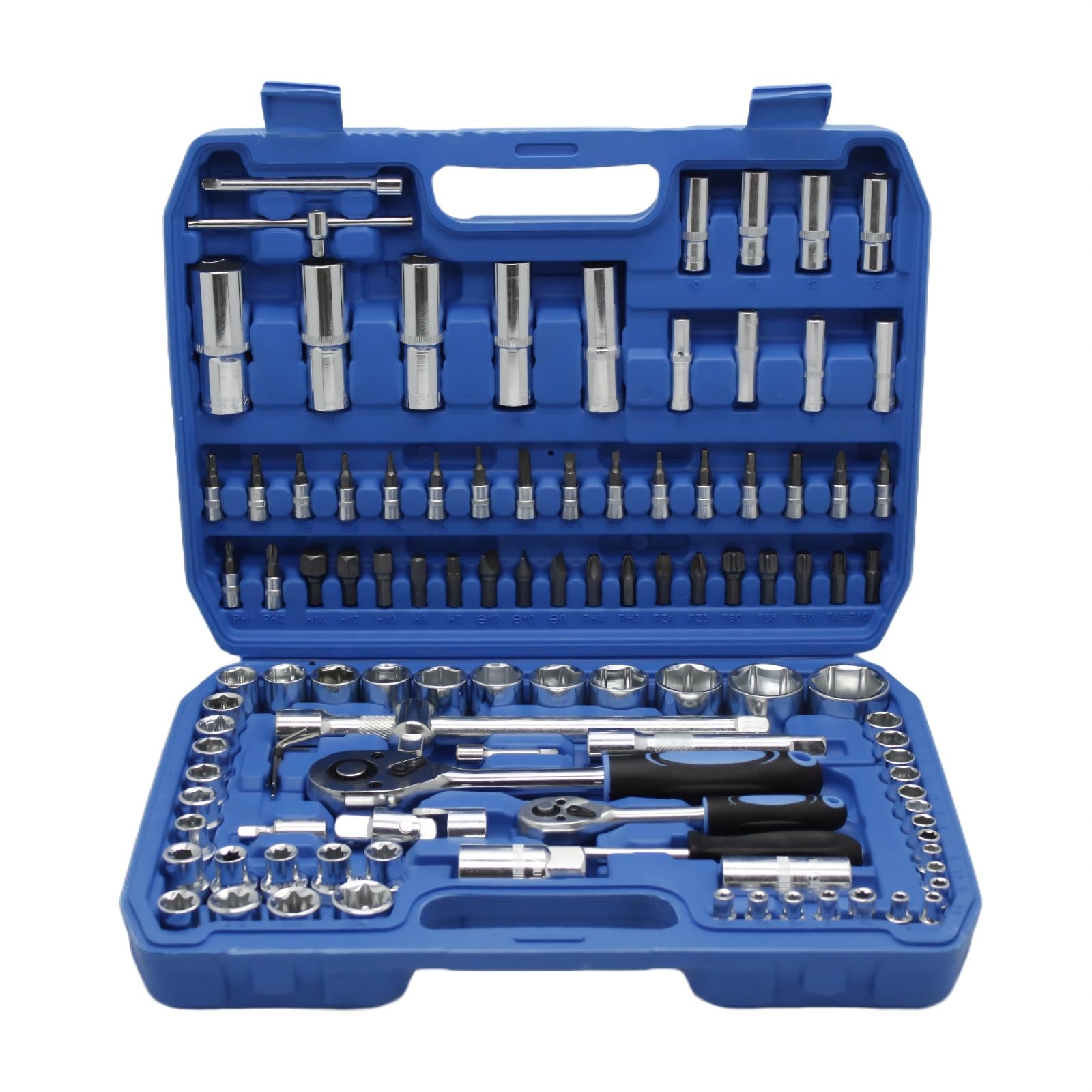 Maletín herramientas multiusos Kit Herramientas Reparación Automóviles DIY Tubo Trinquete Herramienta Reparación Automóviles Juego Llaves DIY Kit Para Hogar Y El Coche 108 Uds.
