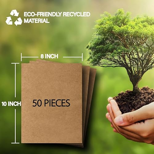 Miniatura 4 de 50 paquetes de hojas de cartón de 8 x 10 pulgadas, insertos divisores de cartón corrugado duraderos, almohadillas planas para envío, correo,