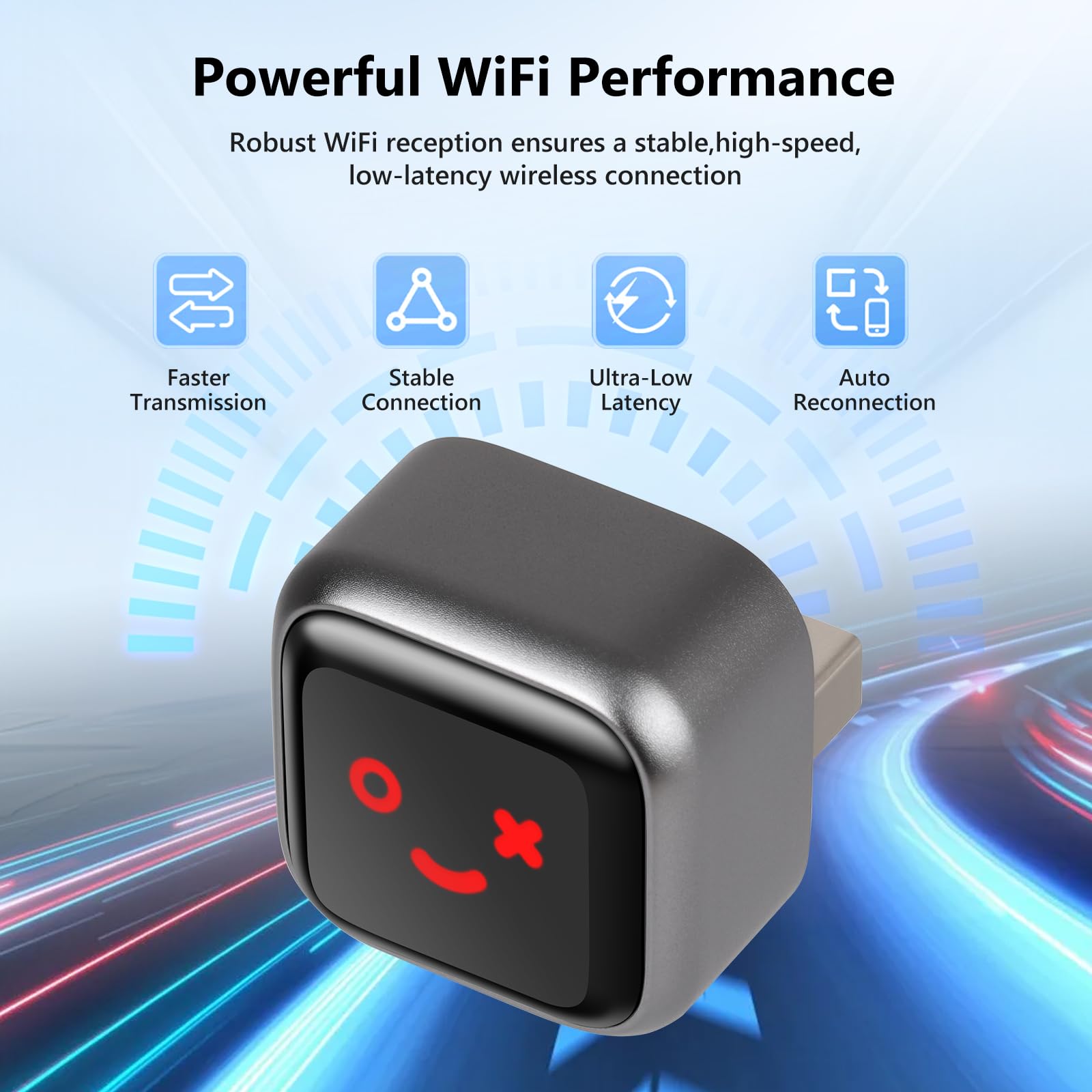 Senza Fili Adattatore 2-in-1 per CarPlay & Android Auto, Mini Adattatore dongle Carplay Wireless per Auto, Plug & Play Carplay USB/Type-C Compatibile con Phone iOS 10+ / Android 11+