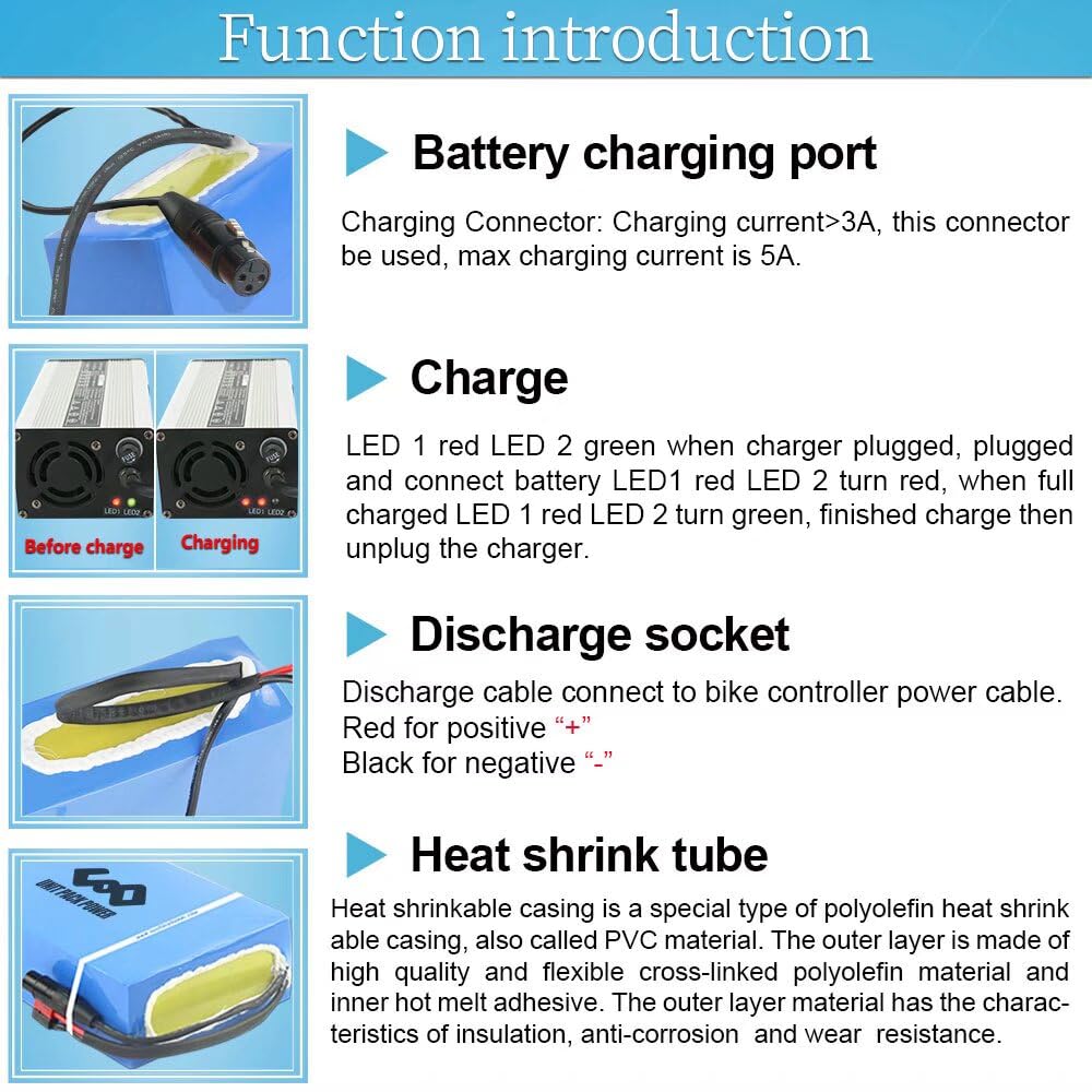 48V 40Ah Batterie de vélo électrique pour 1000W 1500W 1800W 2000W 2200W Ebike Motor