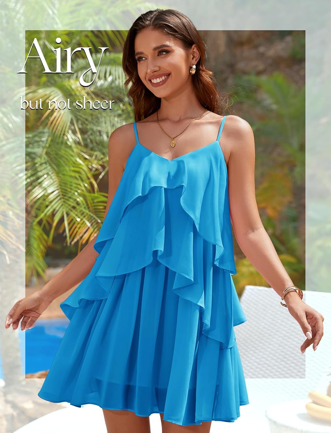 DRESSTELLS Cocktail Dress for Women Wedding Guest, Fit Flare Beach Vacation Graduation Evening Party Sleeveless Mother Bride Short Dresses RoyalBlue S - Image 2