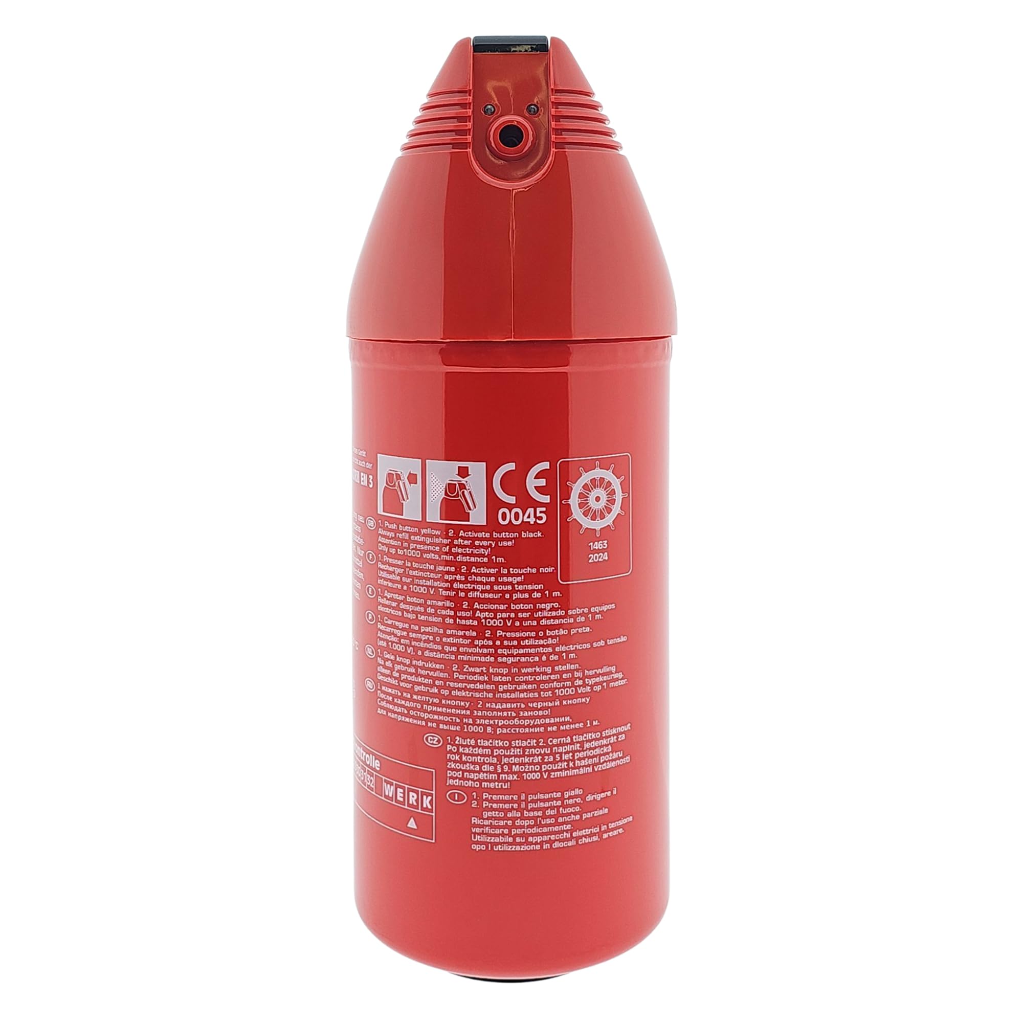 Estintore (Efficacia: 13-89B-C) | Estintore da 2 kg. di ABC Powder | Modello: F2GM | Brand Gloria | Multi-applicazione, utilizzata per auto, barche, roulotte, case, locali commerciali e altro ancora.