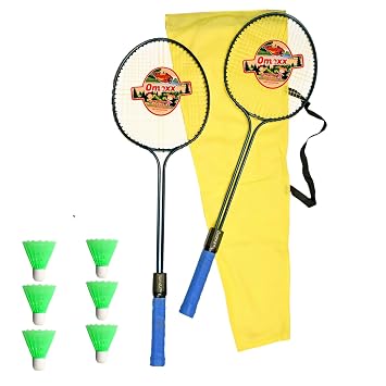 OMEXX DS Aluminium Badminton Racket with Full-Cover Set, Multicolor (OMEXX-DS-6SHUTTLE)