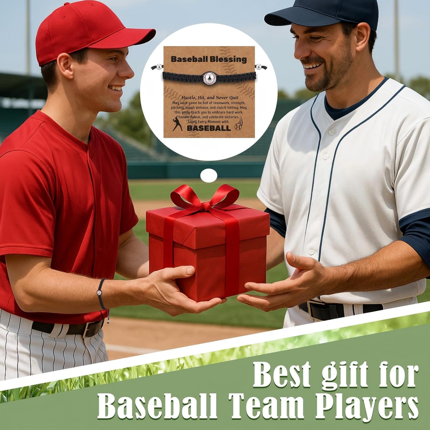 15 Sets Baseball Bracelets Gift Adjustable Braided Baseball Bracelets with Blessing Cards Teams - Image 4