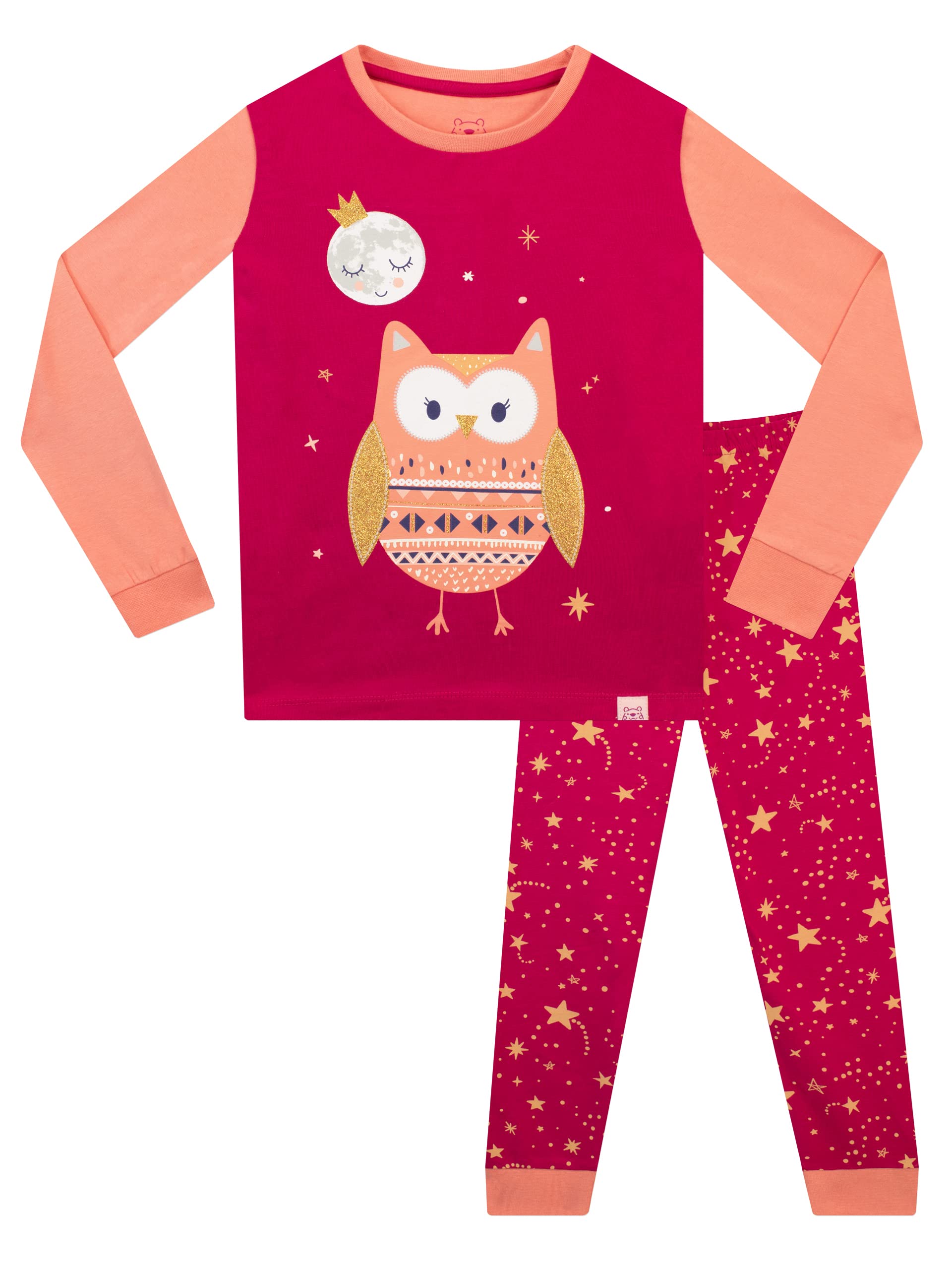 Harry Bear Girls Pyjamas Owl Pink 6-7 Years
