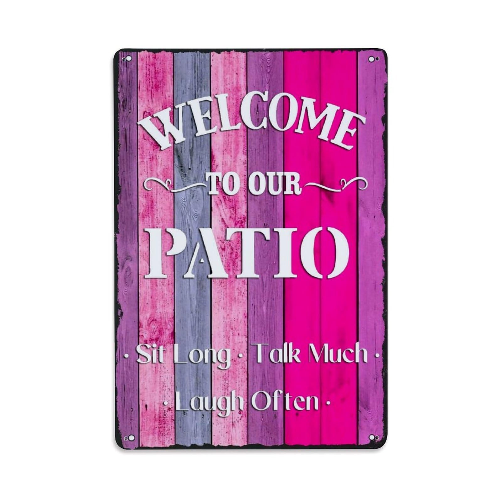 Jdfenggu Vintage Planks Colorful Stripes Welcome Sign Retro Metal Tin Sign, Decor Art Poster For Bar, Home, Man Cave, Kitchen, Laundry Room Gift 8X12inch