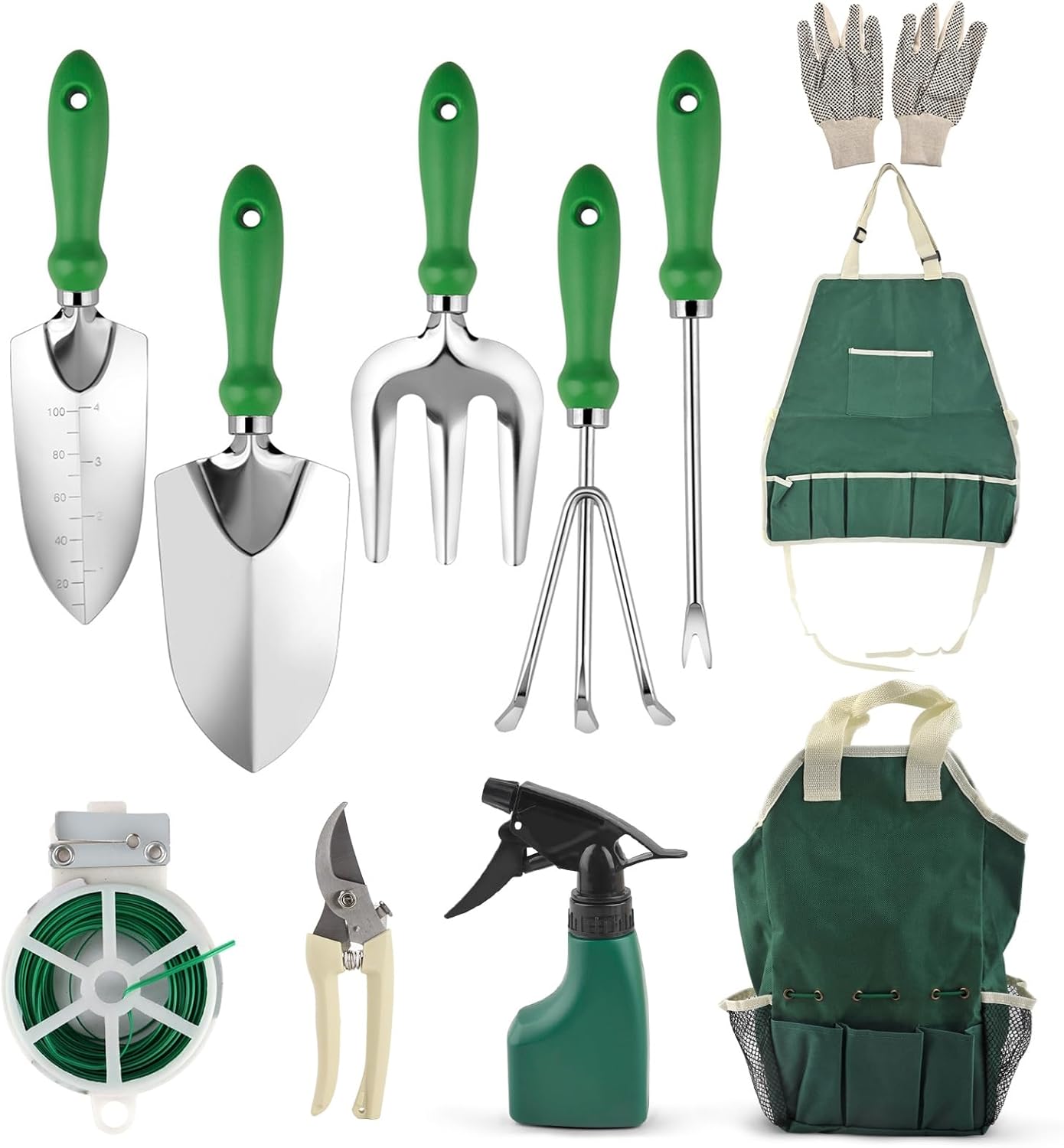 Garden Tool Set Outdoor Heavy Duty Gardening Work Set with Ergonomic Handle and Tool Storage Bag