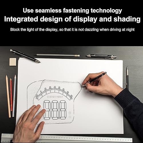 Miniatura 6 de Toothbace Pantalla frontal para automóviles, pantalla universal de 3.5 pulgadas HUD OBD2, proyector de parabrisas, velocímetro digital Mph,