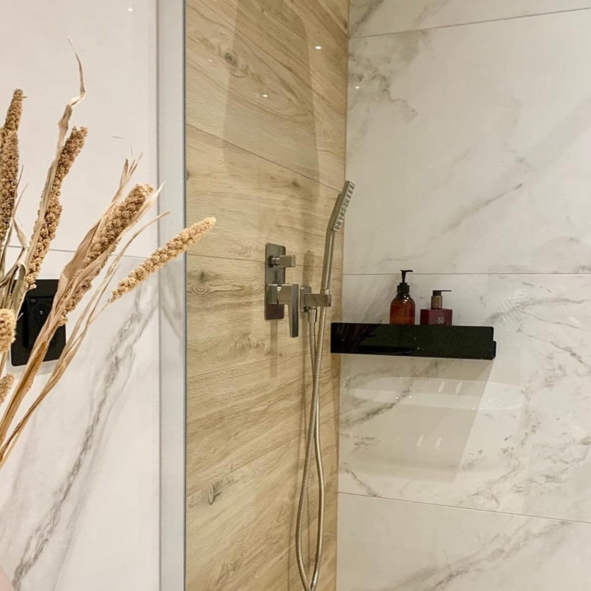 DABSTORY Doucheplank, badkamerrek, boren, douchemand, organizer voor douche en badkamer, houder, doucheplank, roestvrij staal, kleine badkamer, douchehouder, wandhangend rek, matte afwerking, wit, 60 DABSTORY Doucheplank, badkamerrek, boren, douchemand, organizer voor douche en badkamer, houder, doucheplank, roestvrij staal, kleine badkamer, douchehouder, wandhangend rek, matte afwerking, wit, 60