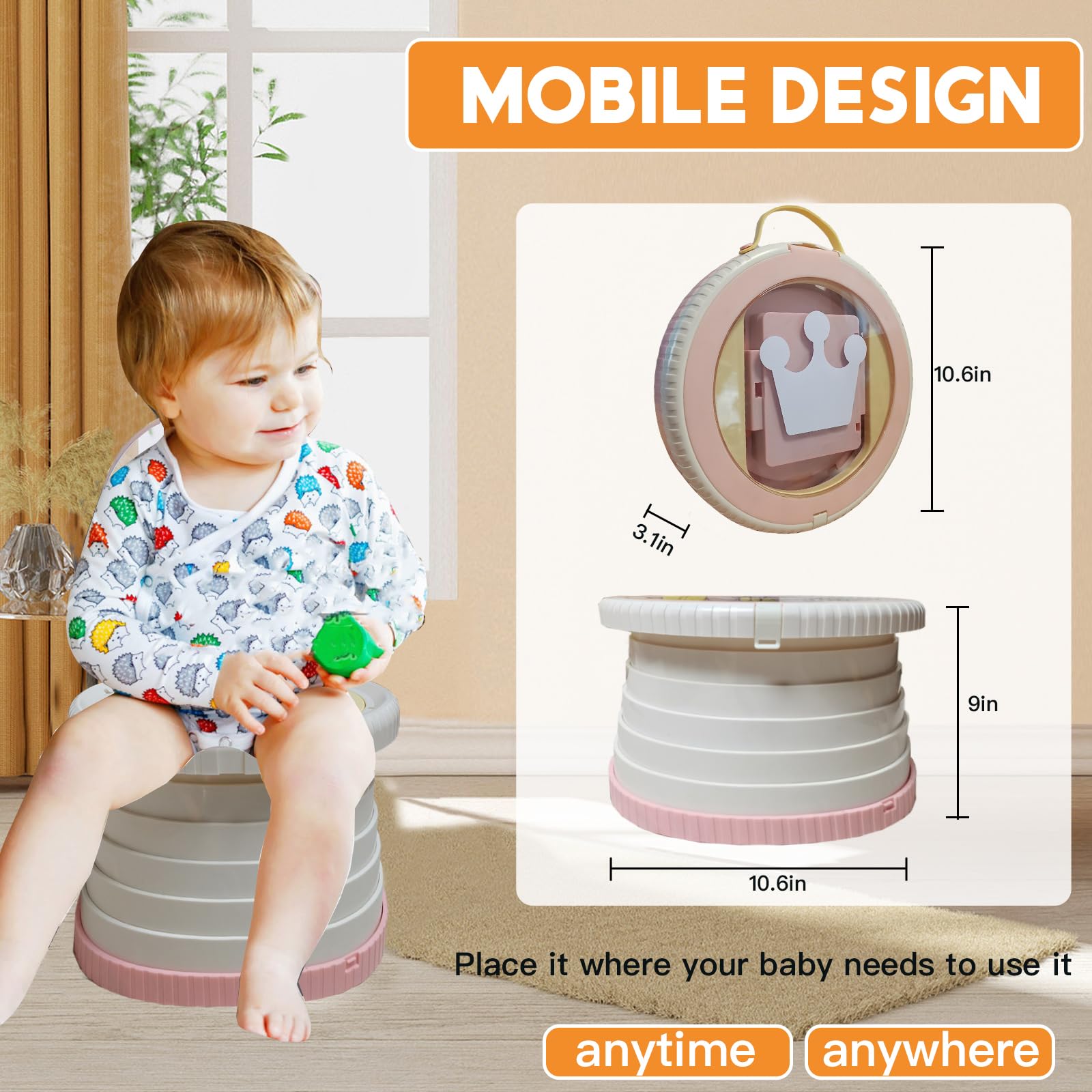 SunnySmile Orinal de viaje, orinal de viaje para niños, orinal portátil para niños pequeños, orinal de viaje plegable, inodoro plegable de viaje para niños, se aplica al inodoro de emergencia para