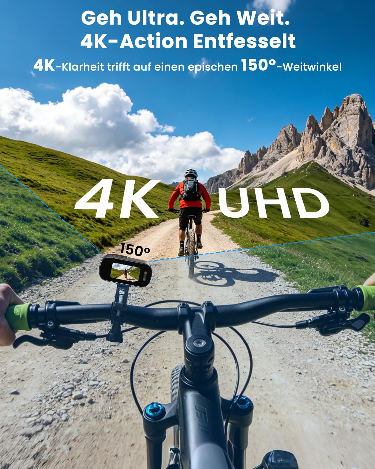 Bodycam, Mini Action Cam 4K mit Display, Wasserdicht WiFi Bodycam Körperkamera Mini mit 64GB Karte, POV Kamera 1200-mAh, Unterwasserkamera, helmkamera Motorrad, Loop-Funktion Dashcam Fahrrad
