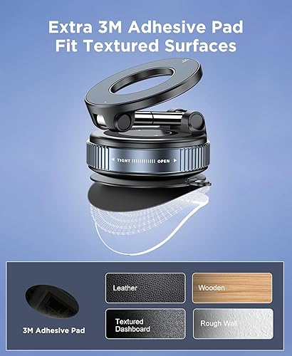 Miniatura 9 de Beeasy Soporte para teléfono MagSafe con succión al vacío, soporte de teléfono plegable ajustable de 360 para iPhone 16e 16 15 14 13 12 Pro Max,