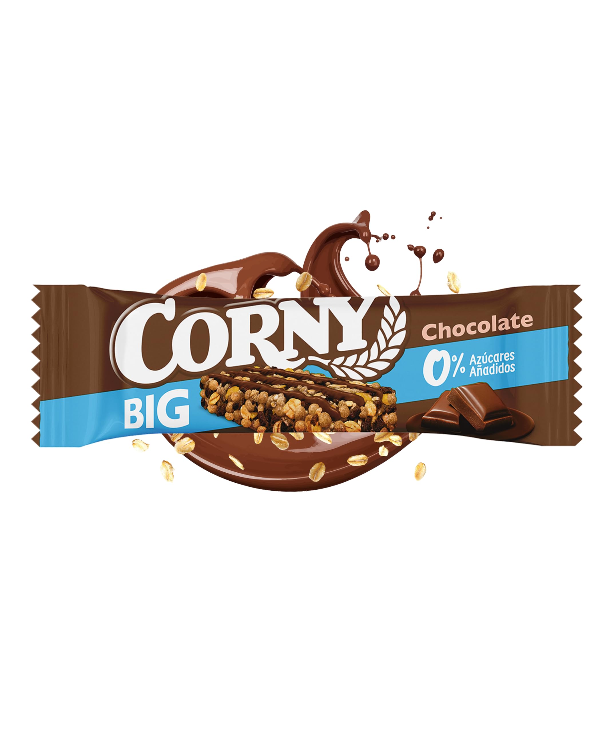 Corny Big, Barrita Sin Azúcares Añadidos Sabor Chocolate, Más Grande, Más Chocolate, Textura Crujiente, 40g