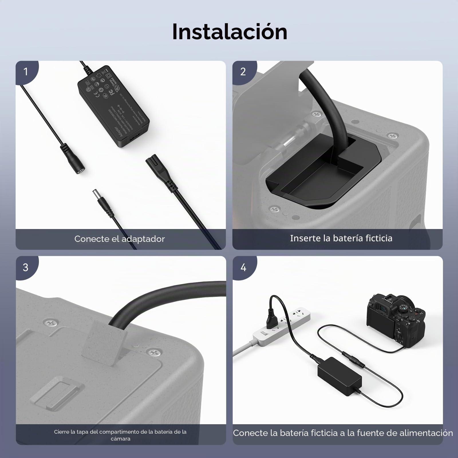 SMALLRIG NP-FZ100 Kit Adaptador de Fuente de Alimentación de Batería Ficticia para Sony A6600 / A9 II / A7 III /A7R III / A1 / A7C / A7S III / A7R IV /A7R V / A6700-4269B
